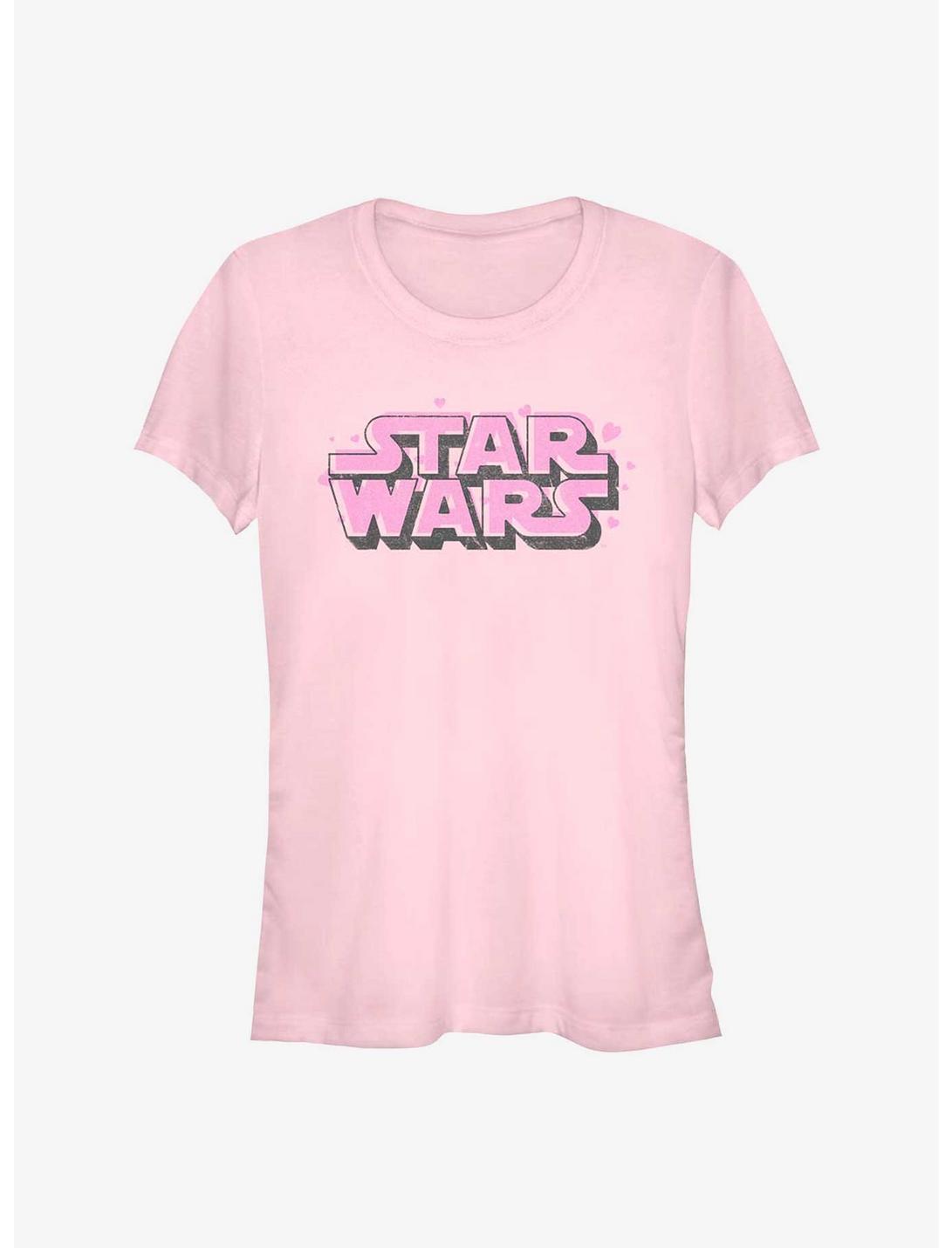 Star Wars Floating Hearts Logo Girls T-Shirt, LIGHT PINK, hi-res