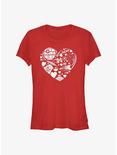 Star Wars Heart Ships Icons Girls T-Shirt, RED, hi-res