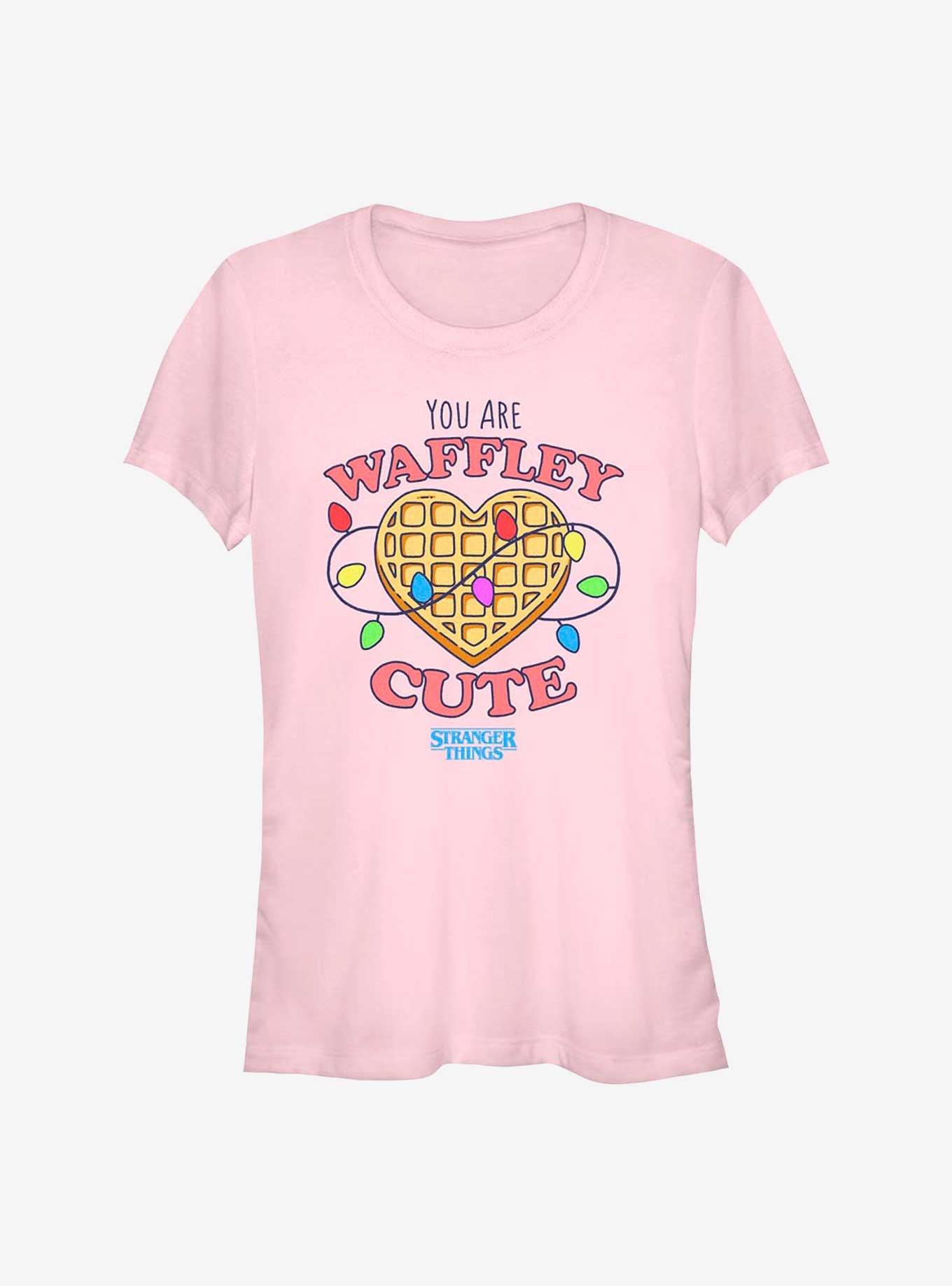 Stranger Things Heart Waffley Cute Girls T-Shirt, LIGHT PINK, hi-res