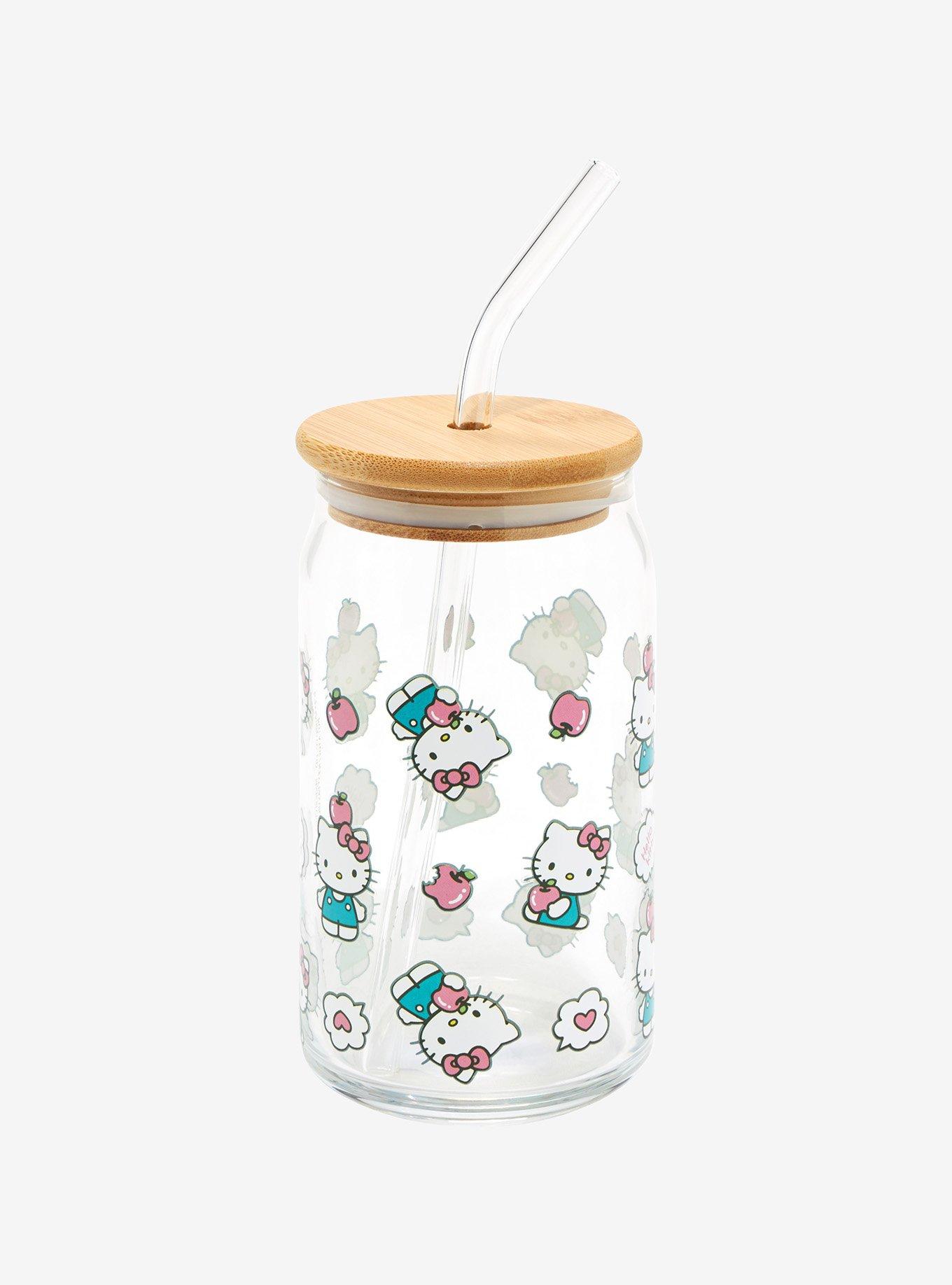 Hello Kitty Glass Straw Cup