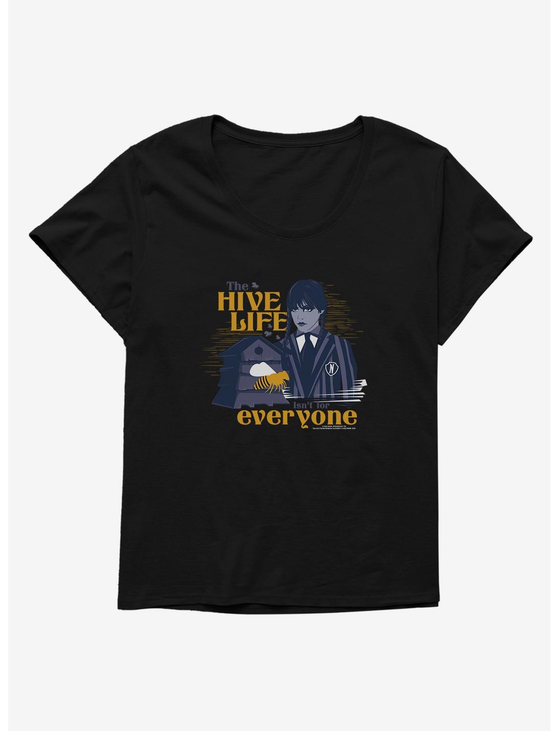Wednesday Hive Life Womens T-Shirt Plus Size, BLACK, hi-res