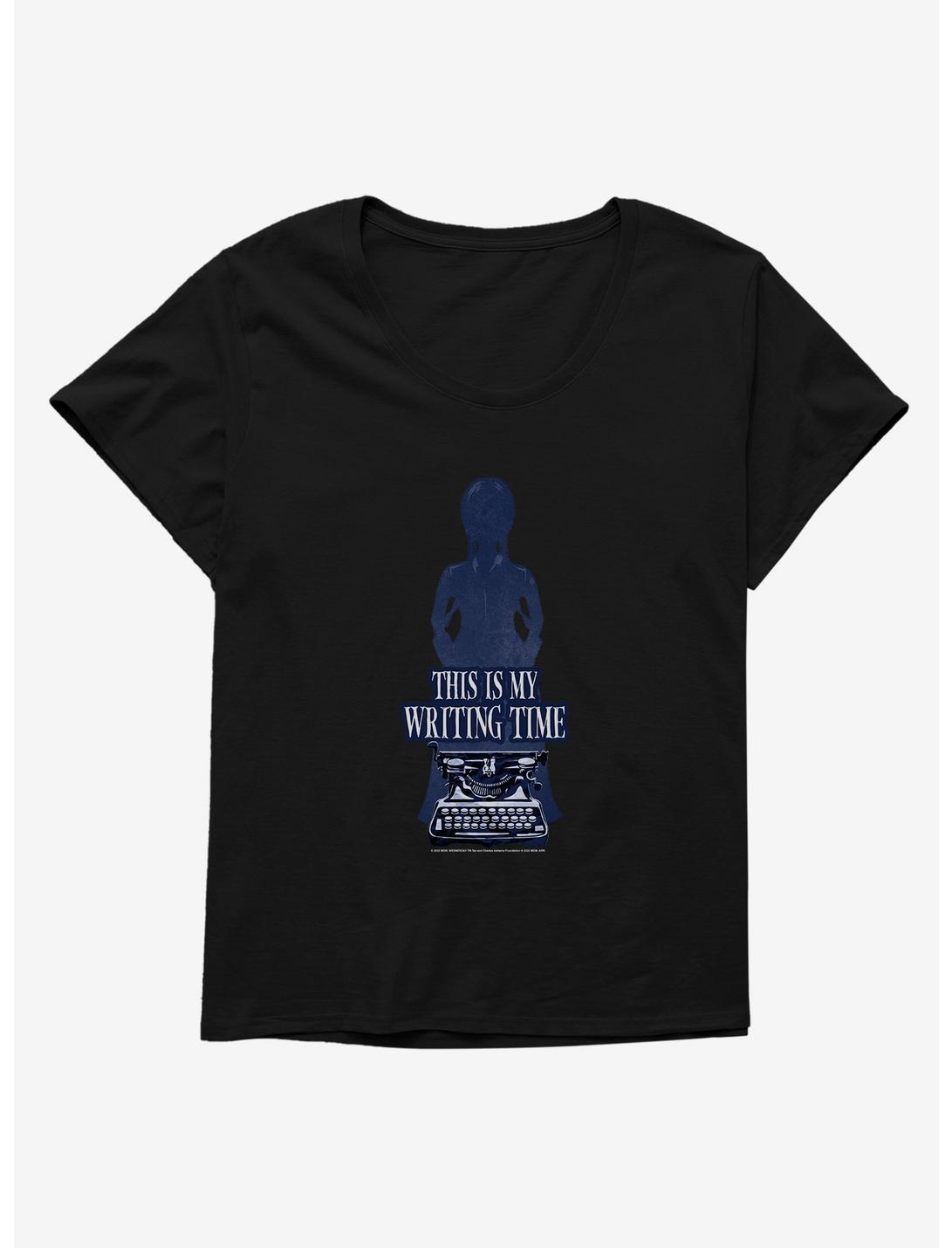 Wednesday My Writing Time Womens T-Shirt Plus Size, BLACK, hi-res