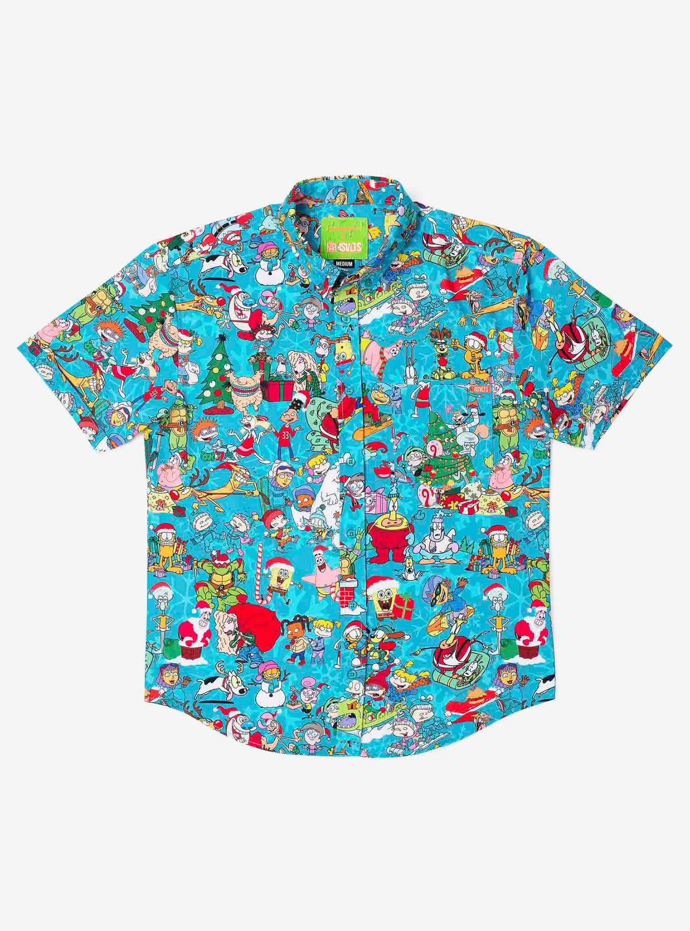 RSVLTS Nick Holiday Mashup "Jolly Mashup" KUNUFLEX Short Sleeve Shirt, BLUE, hi-res