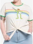 Disney The Muppets Kermit Rainbow Girls Tie-Front T-Shirt Plus Size, MULTI, hi-res