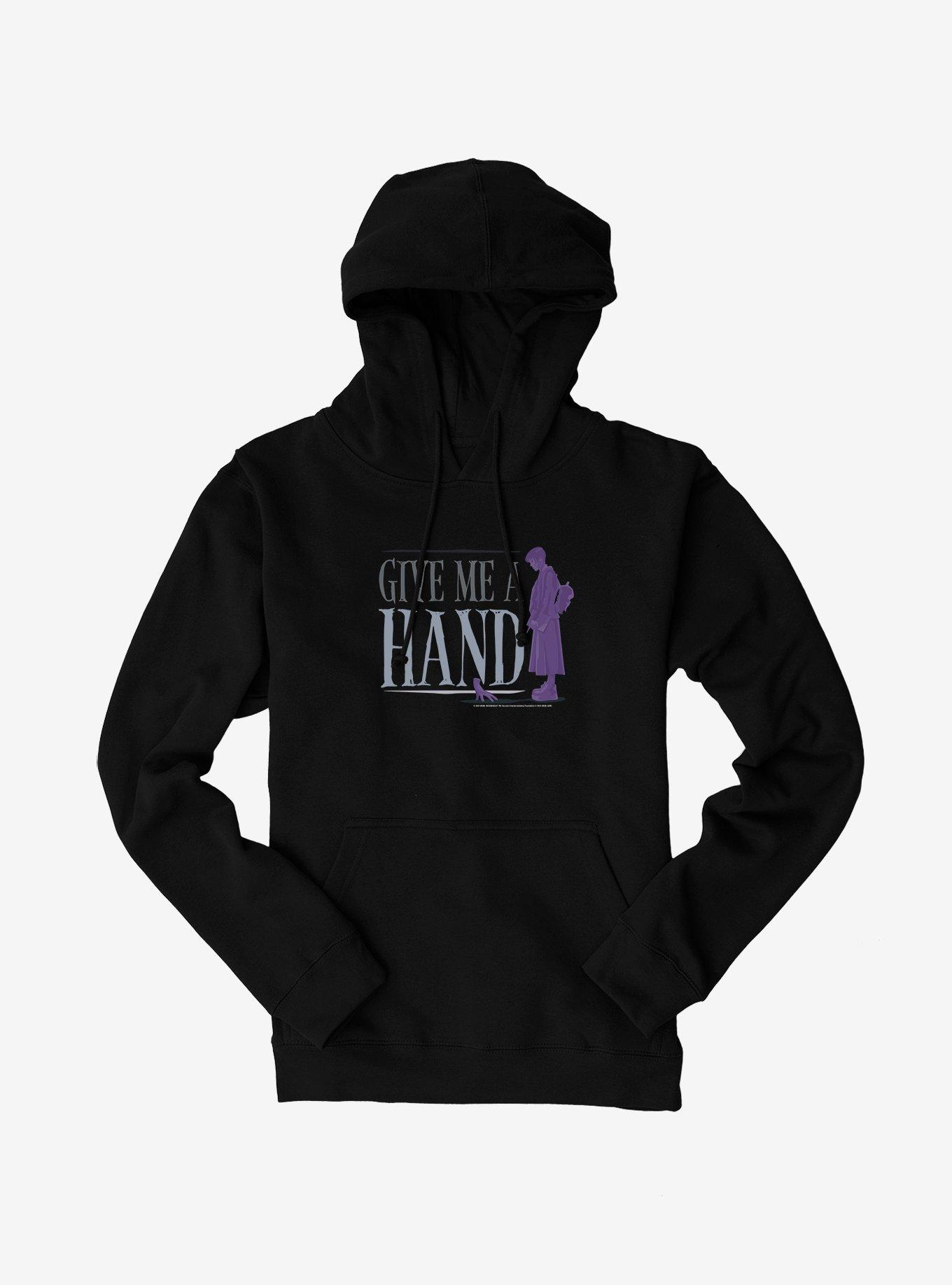 Wednesday Give Me A Hand Hoodie, BLACK, hi-res
