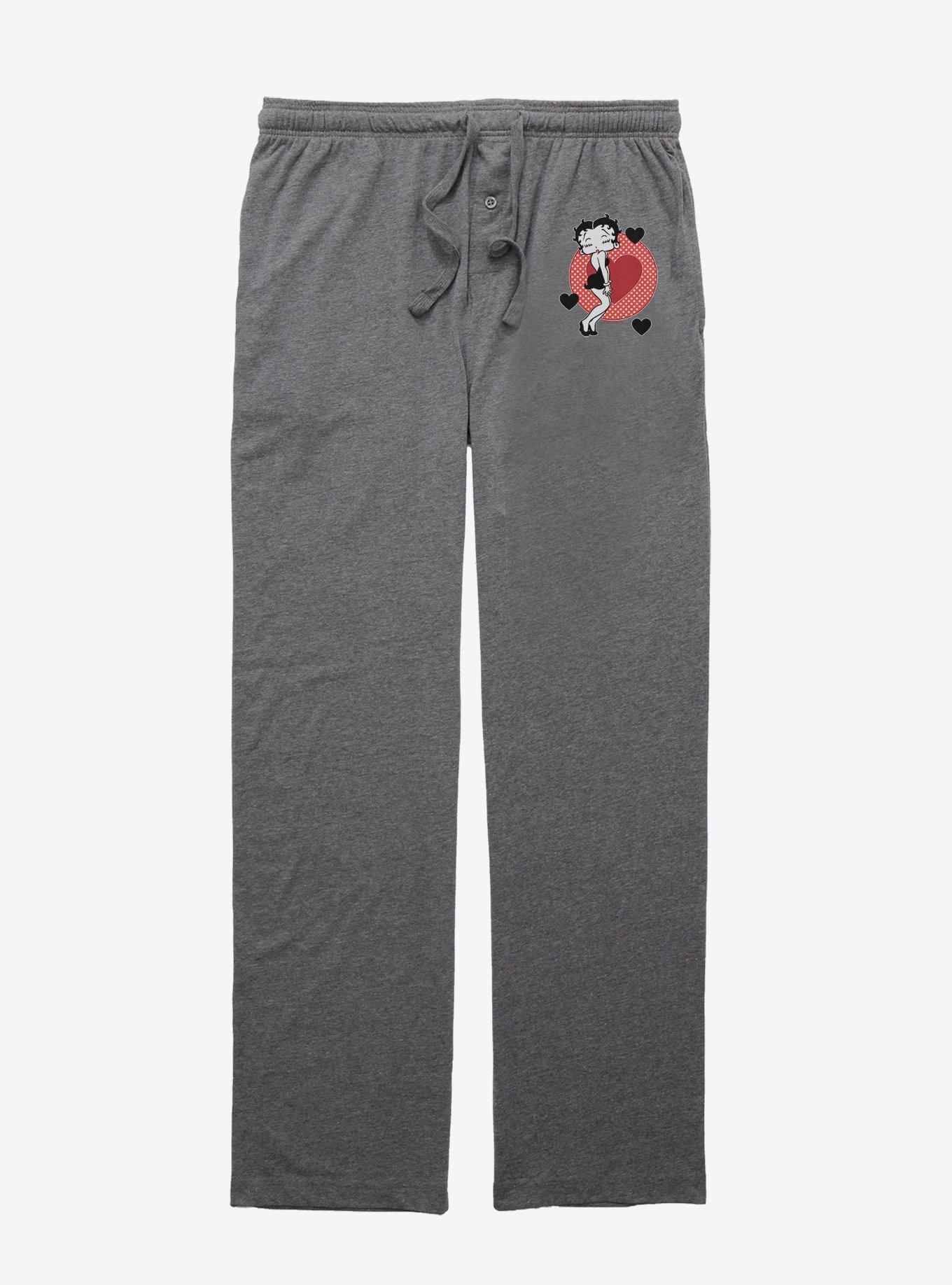 Betty Boop Kiss Hearts Pajama Pants GREY Hot Topic