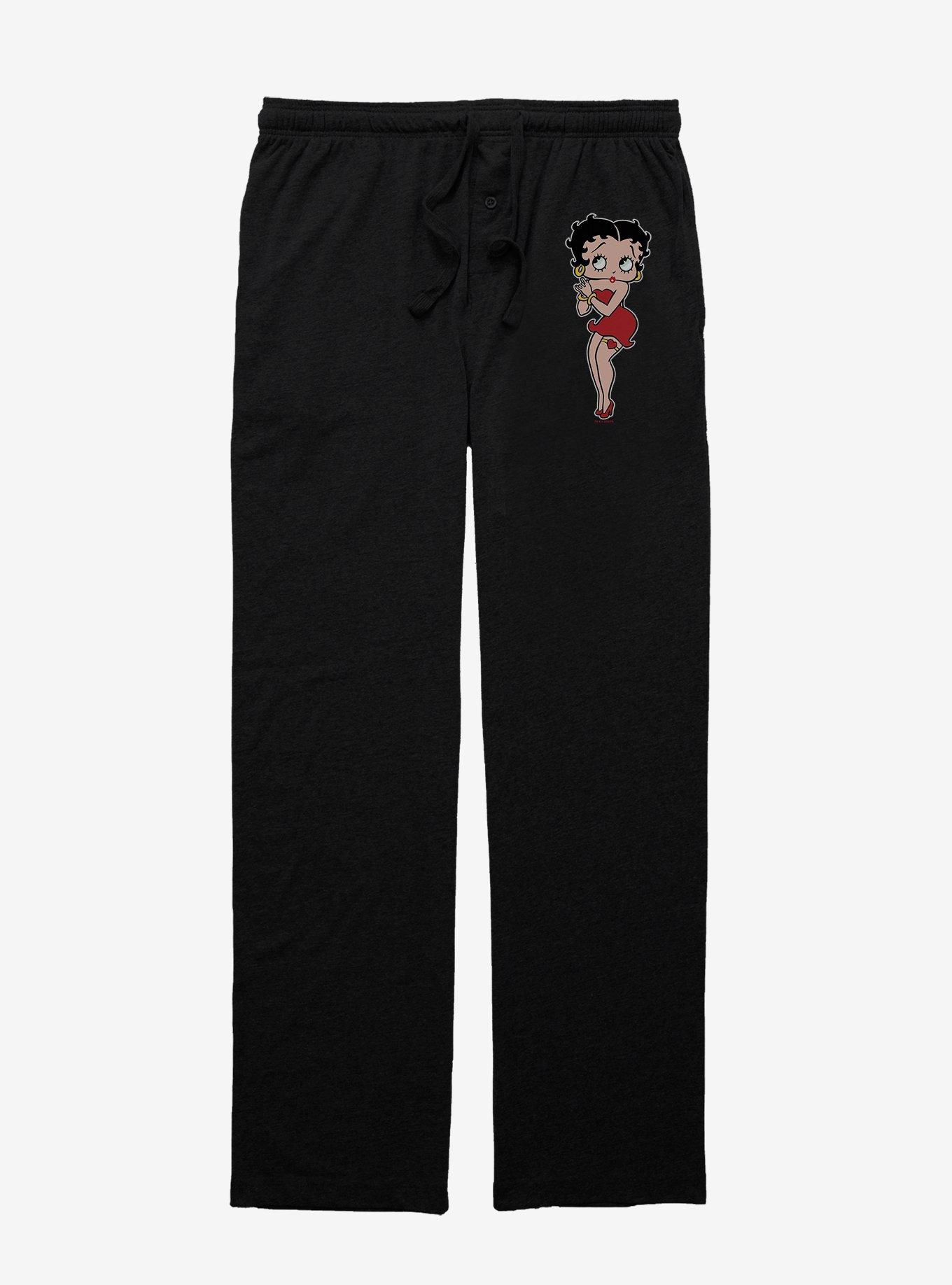 Betty Boop Black Plush Plus Size Lounge Pants