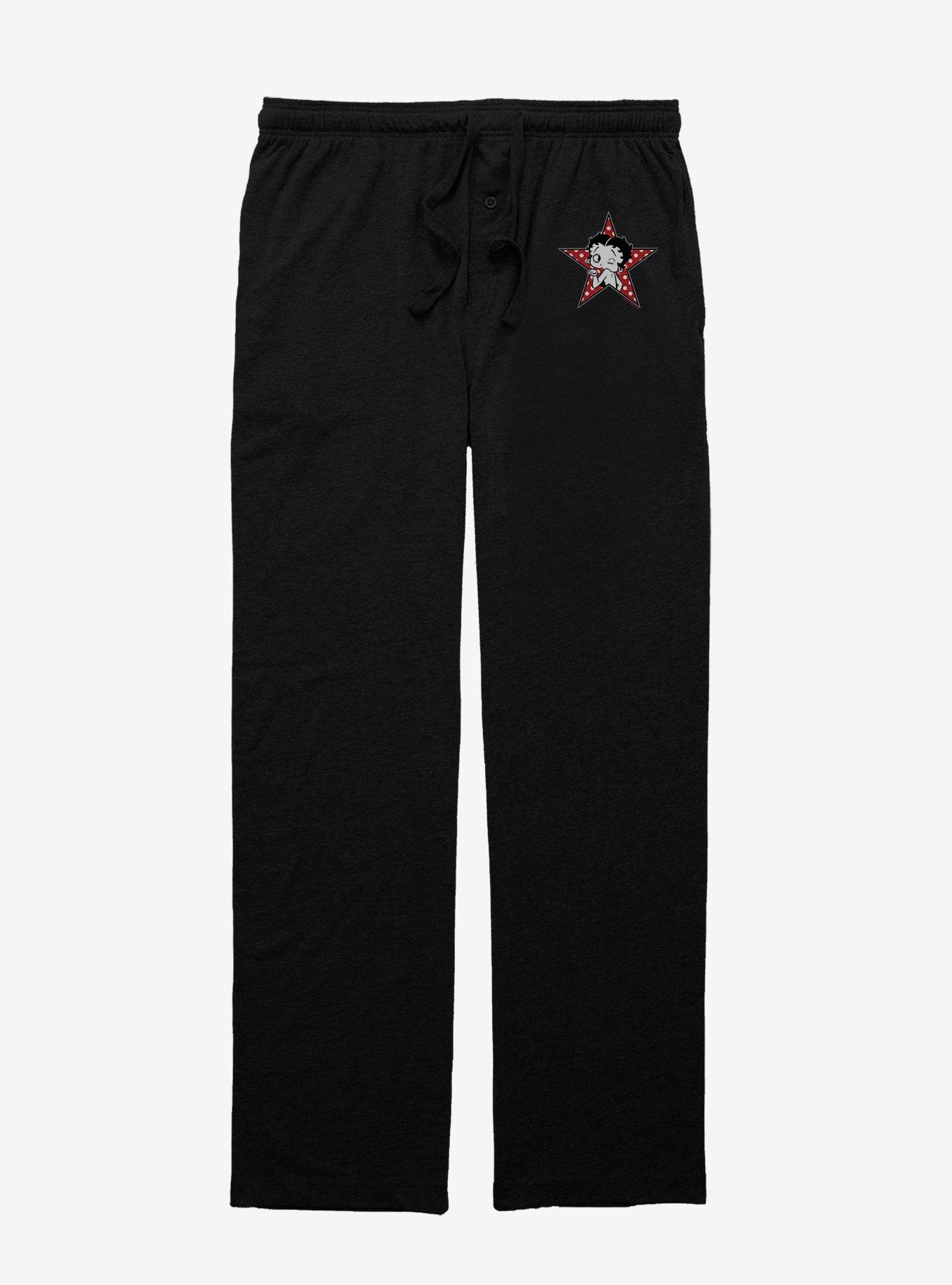 Betty Boop Wink Star Pajama Pants - BLACK