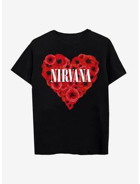 Nirvana Heart Flowers Boyfriend Fit Girls T-Shirt, , hi-res