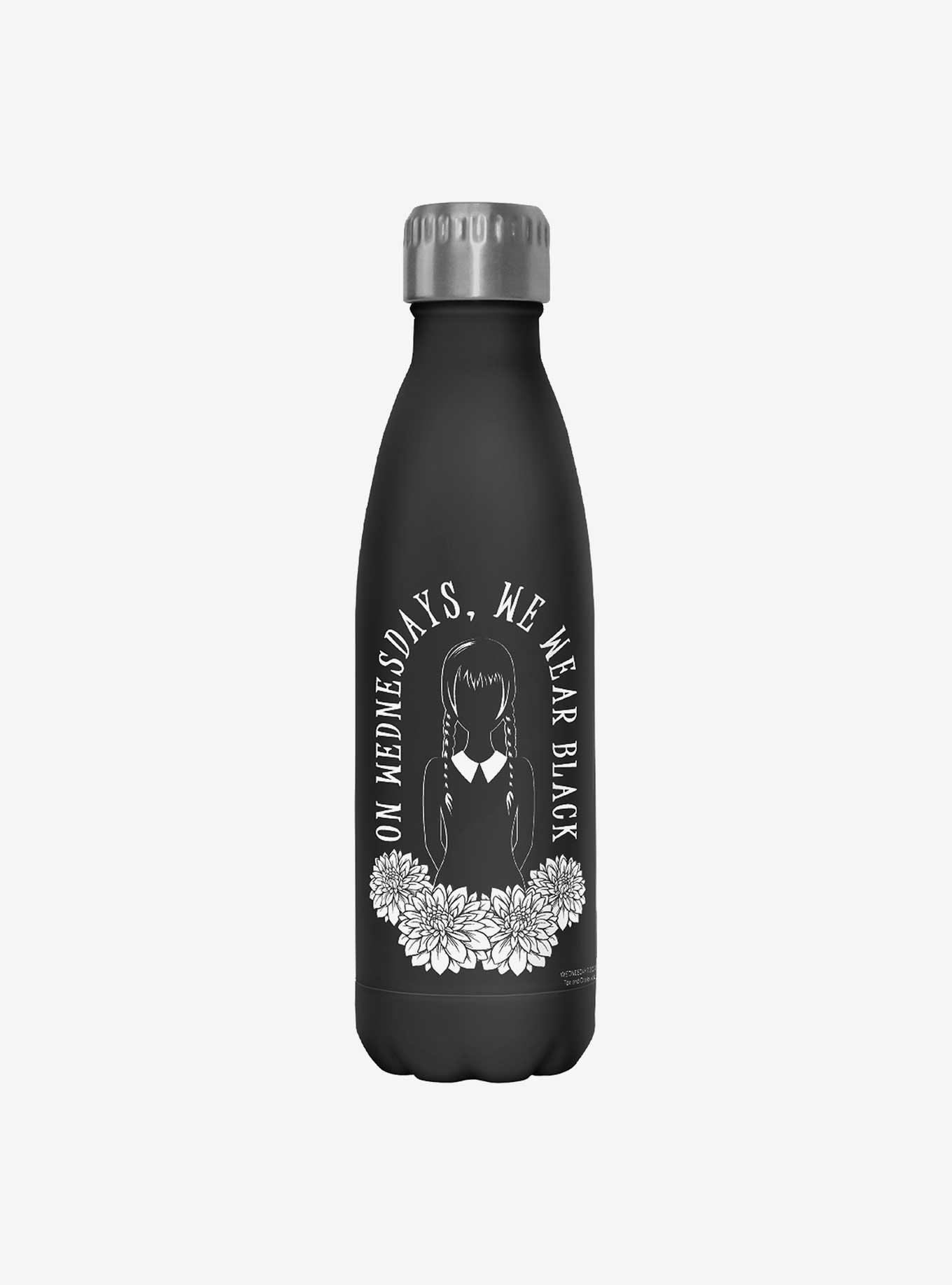 Wednesday We Wear Black Water Bottle Black Hot Topic 9764