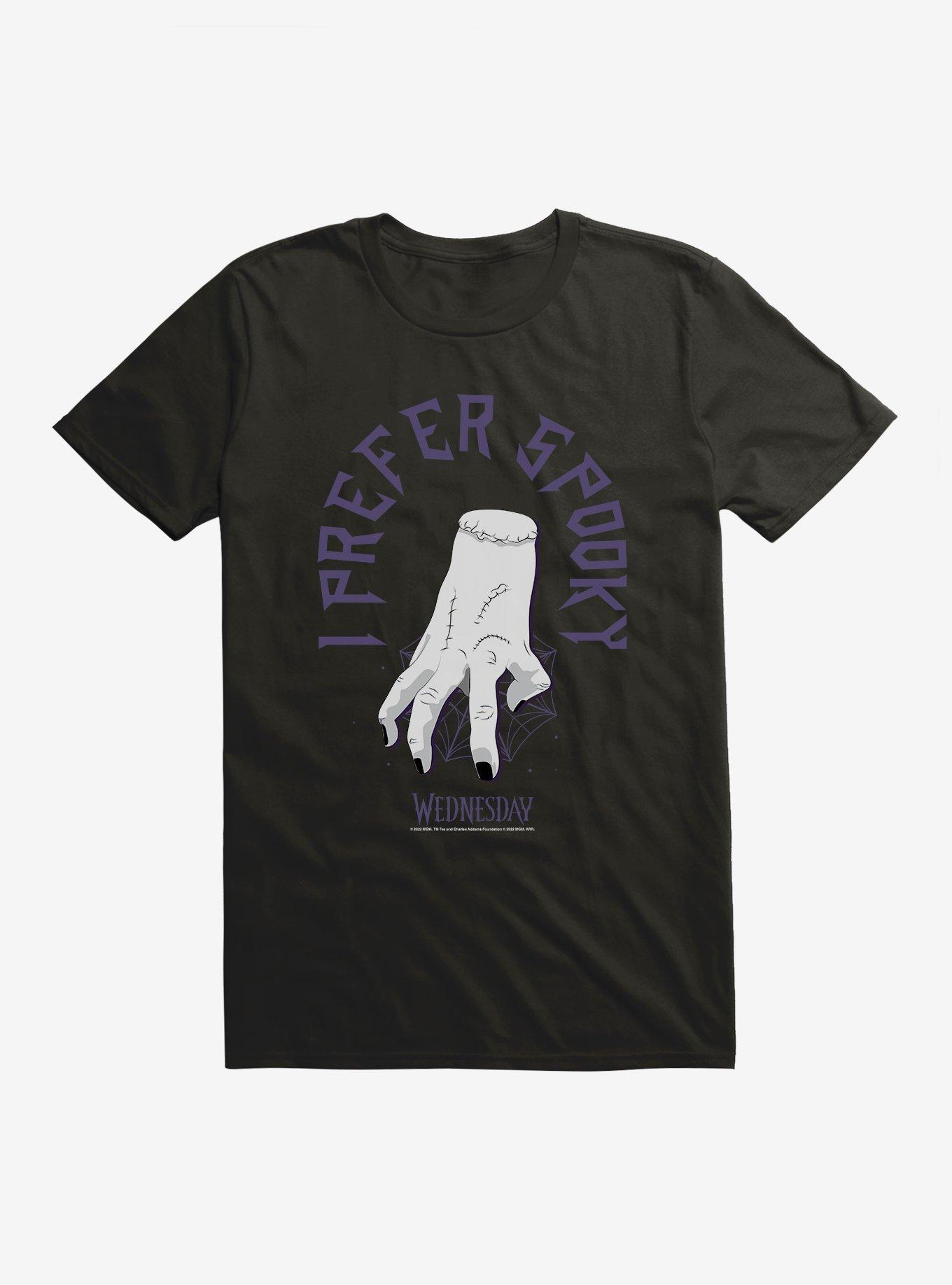 Wednesday I Prefer Spooky T-Shirt, BLACK, hi-res