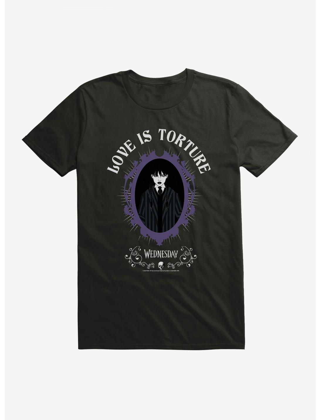 Wednesday Love Is Torture T-Shirt, BLACK, hi-res