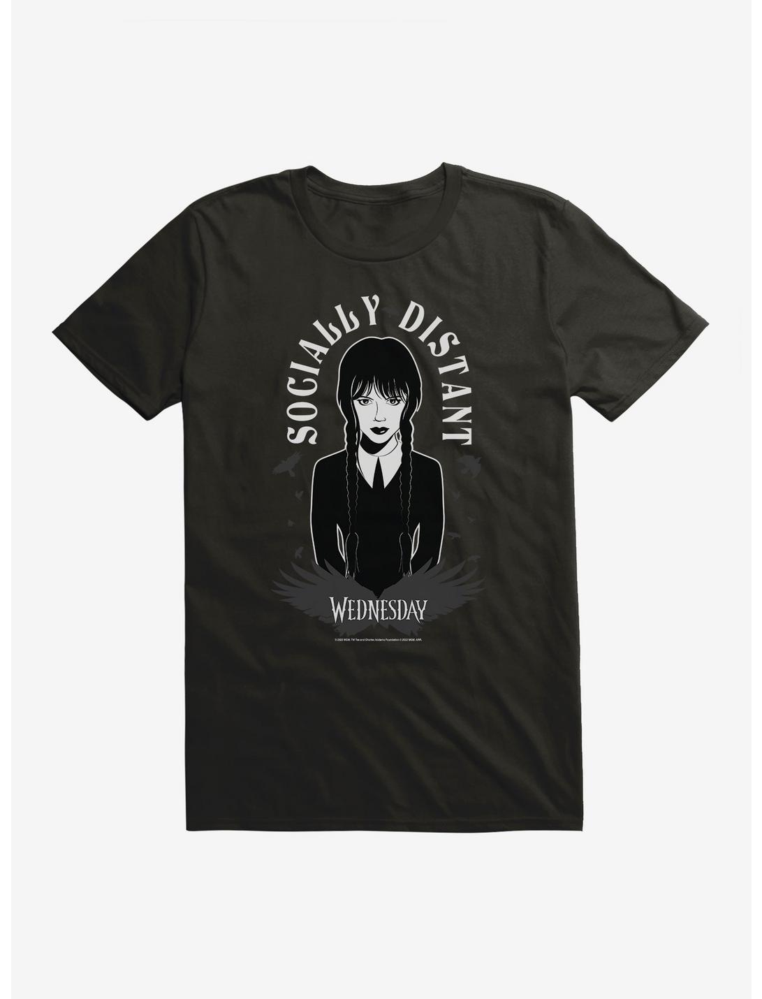 Wednesday Socially Distant T-Shirt, BLACK, hi-res