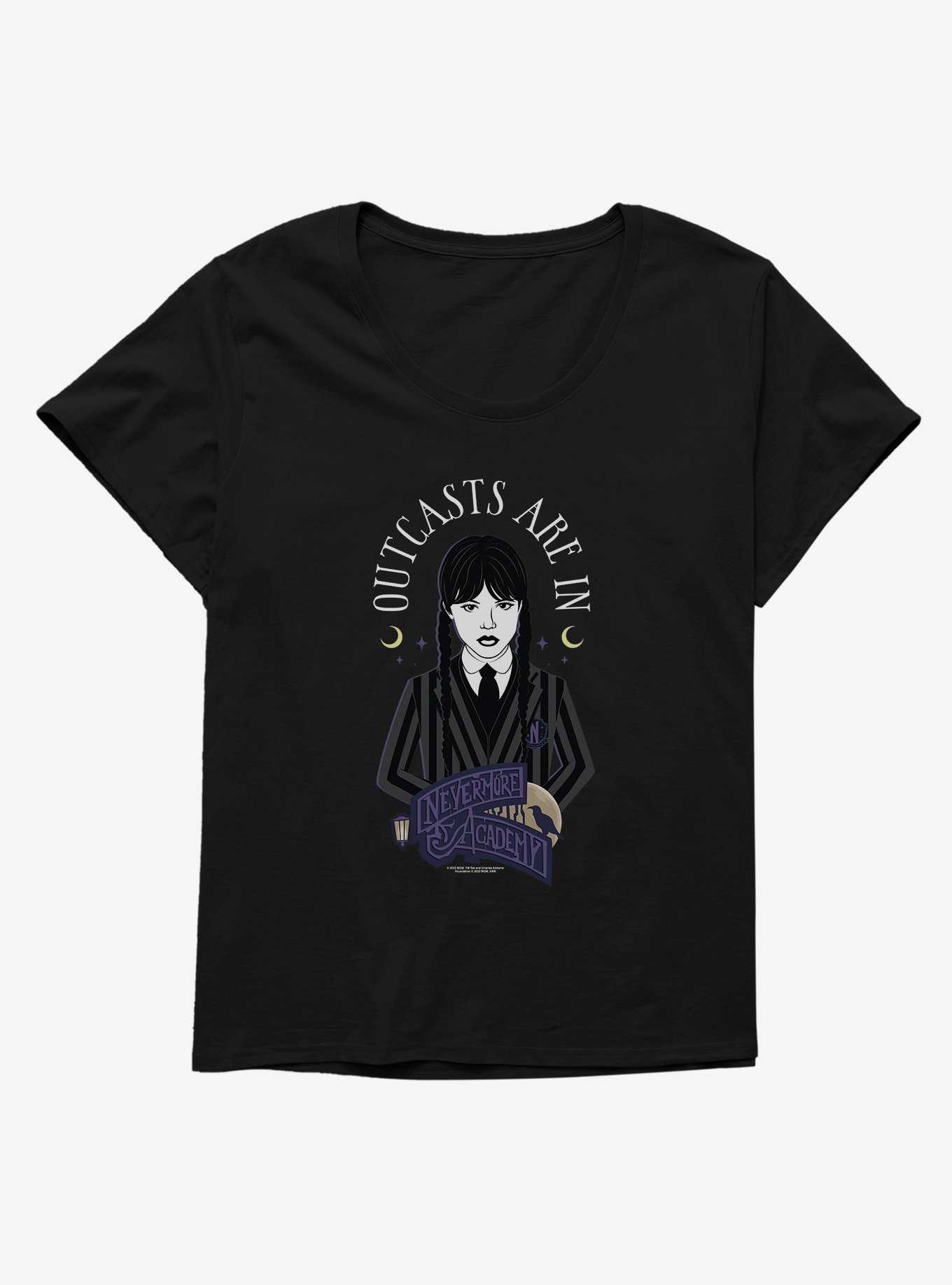 Wednesday Outcasts Are In Womens T-Shirt Plus Size, , hi-res