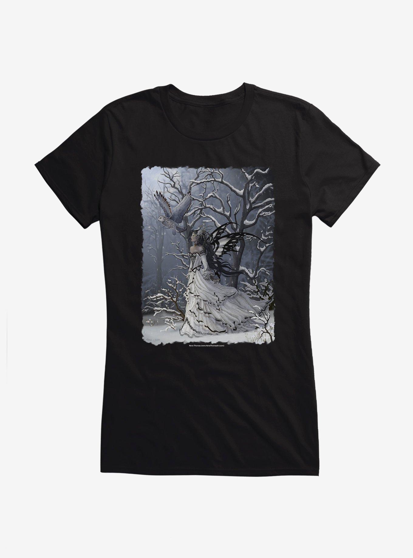 Queen Of Owls Girls T-Shirt by Nene Thomas, , hi-res