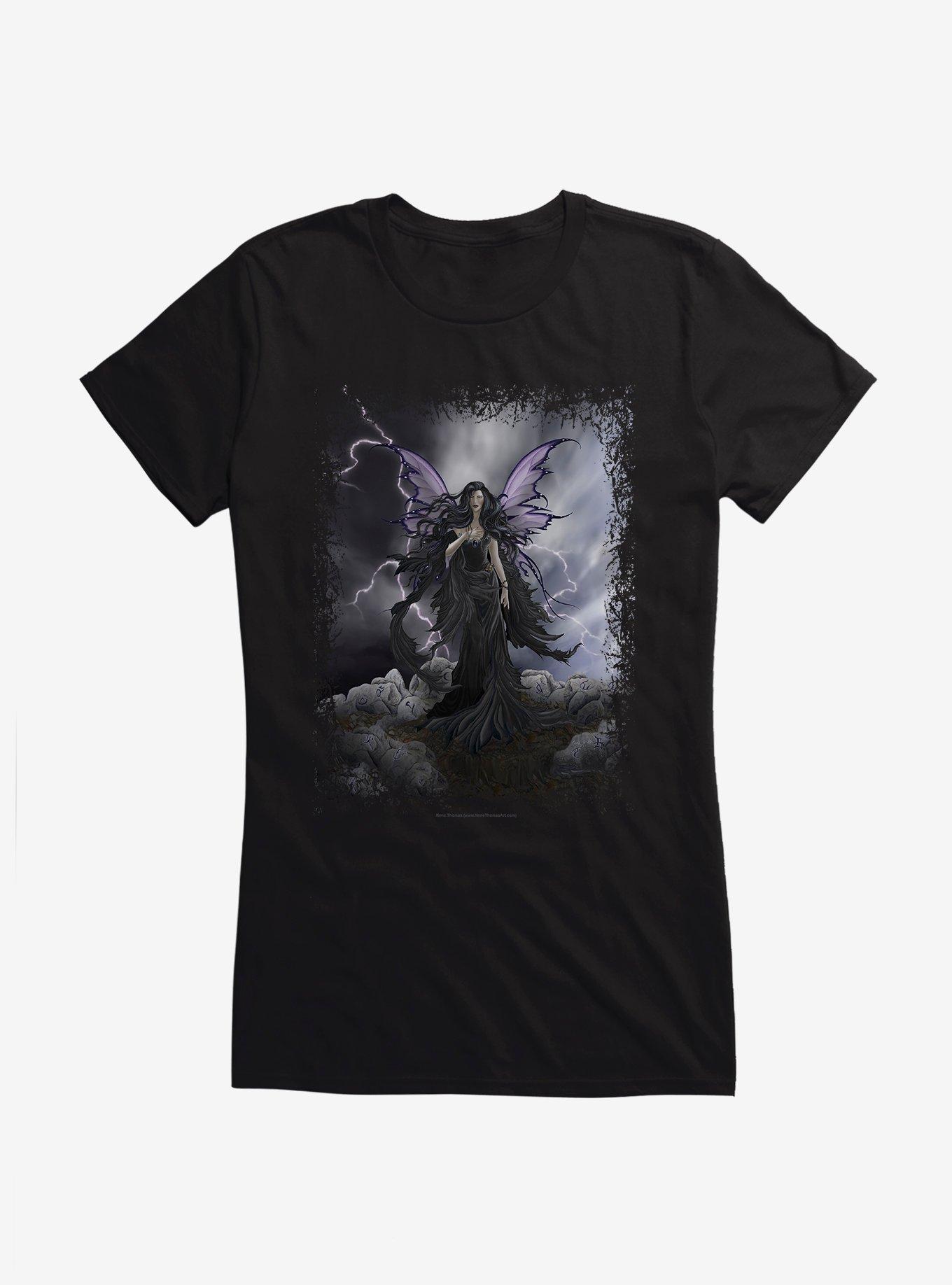 Storm Runes Girls T-Shirt by Nene Thomas, BLACK, hi-res