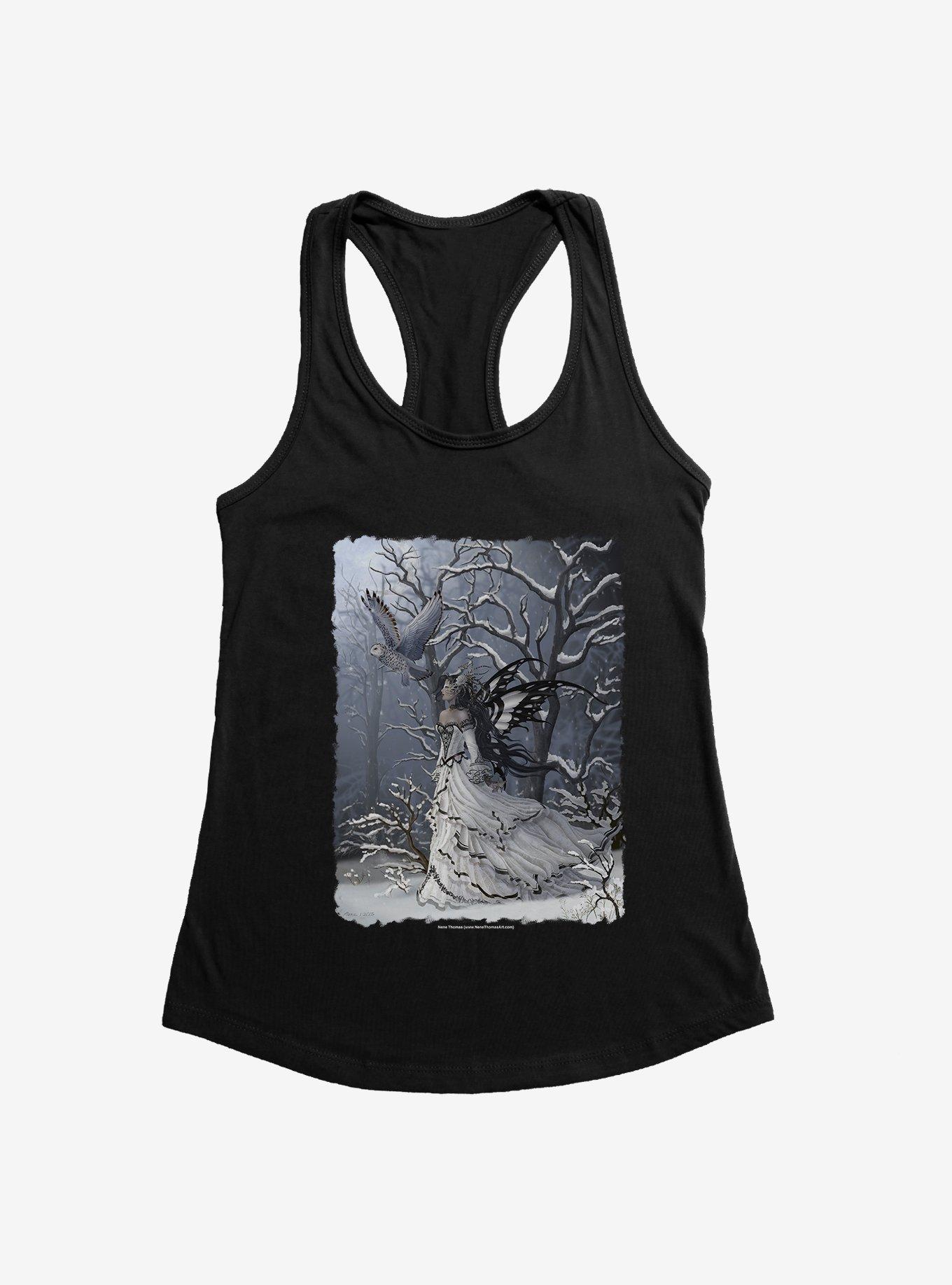 Queen Of Owls Girls Tank by Nene Thomas, BLACK, hi-res