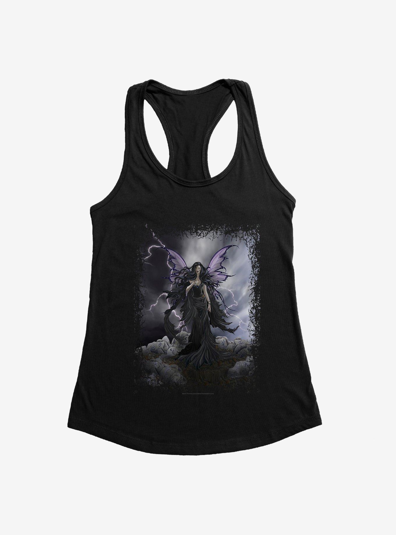 Storm Runes Girls Tank by Nene Thomas, BLACK, hi-res
