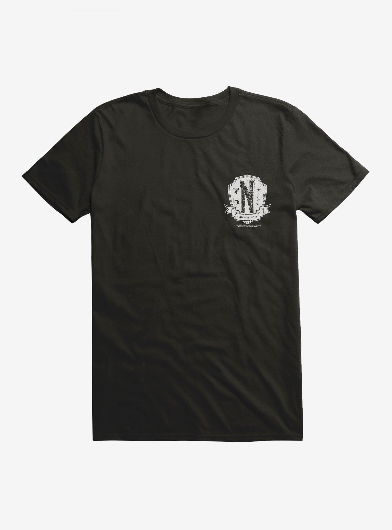 Wednesday Nevermore Academy Crest T-Shirt, , hi-res