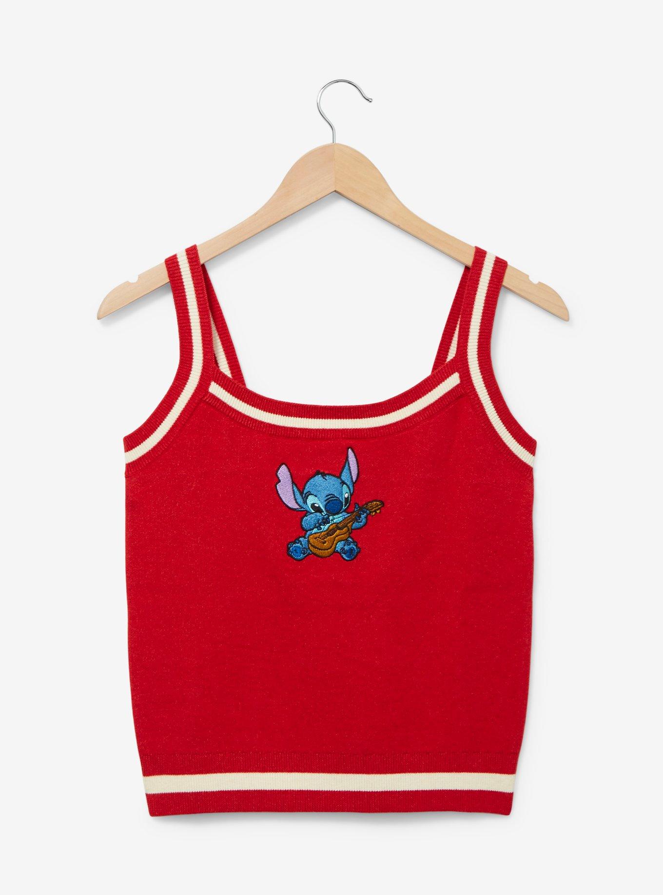 Disney Lilo & Stitch Ukulele Women's Knit Tank Top - BoxLunch Exclusive, RED, hi-res