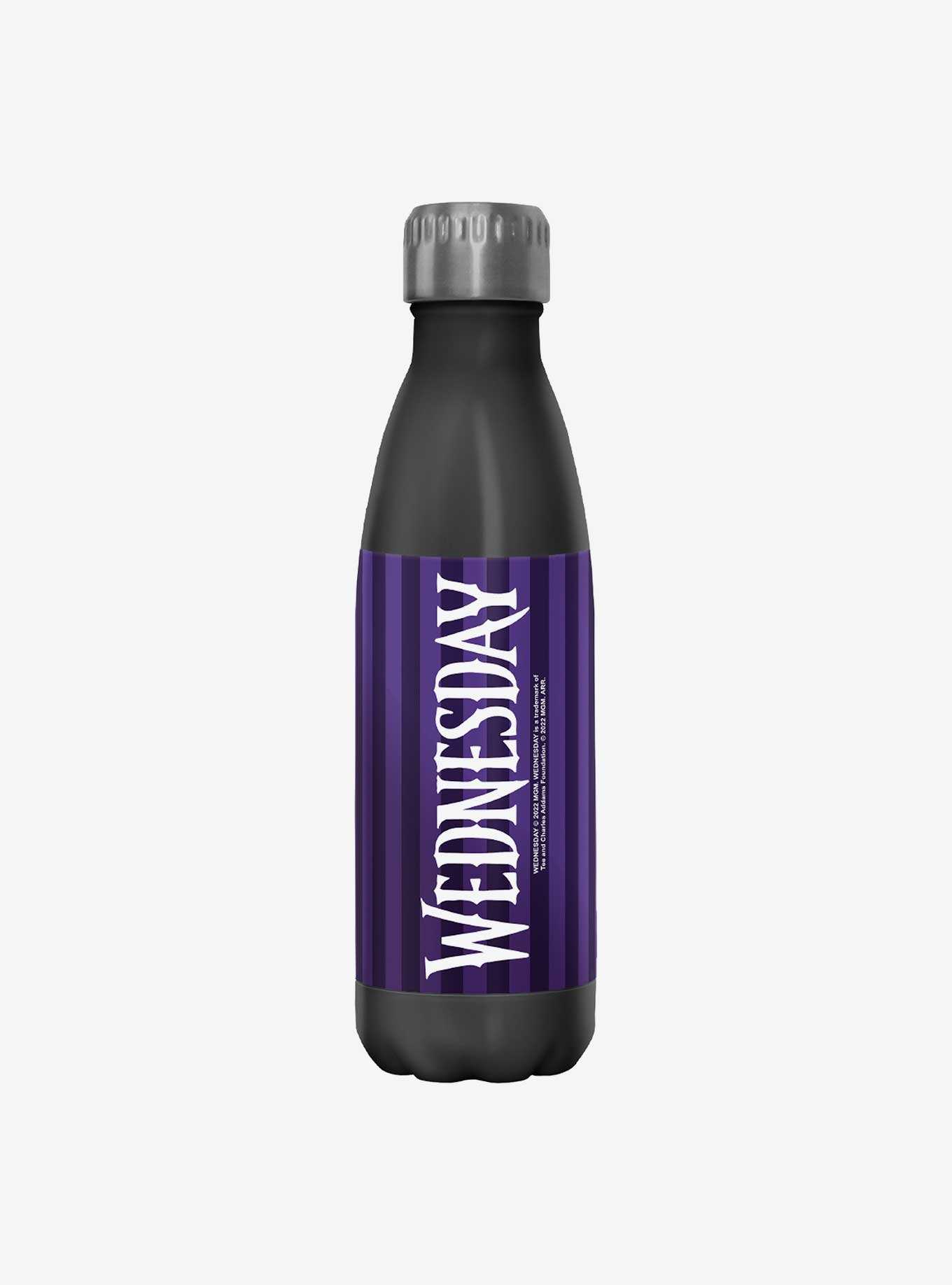 Wednesday Striped Title Water Bottle, , hi-res
