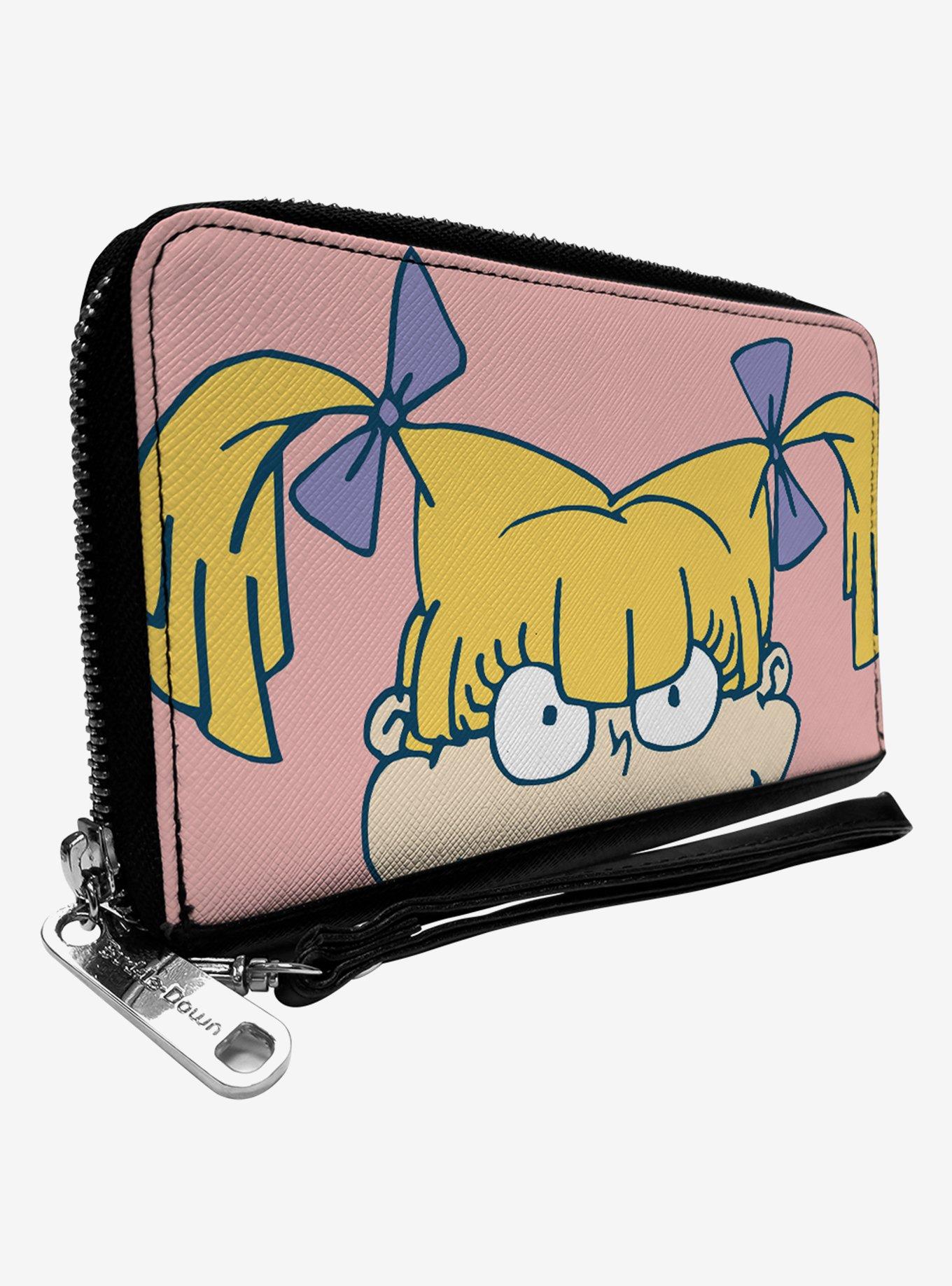 Rugrats Angelica Face Close Up Pink Zip Around Wallet, , hi-res