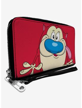 The Ren And Stimpy Show Stimpy Smiling Pose Close Up Zip Around Wallet, , hi-res