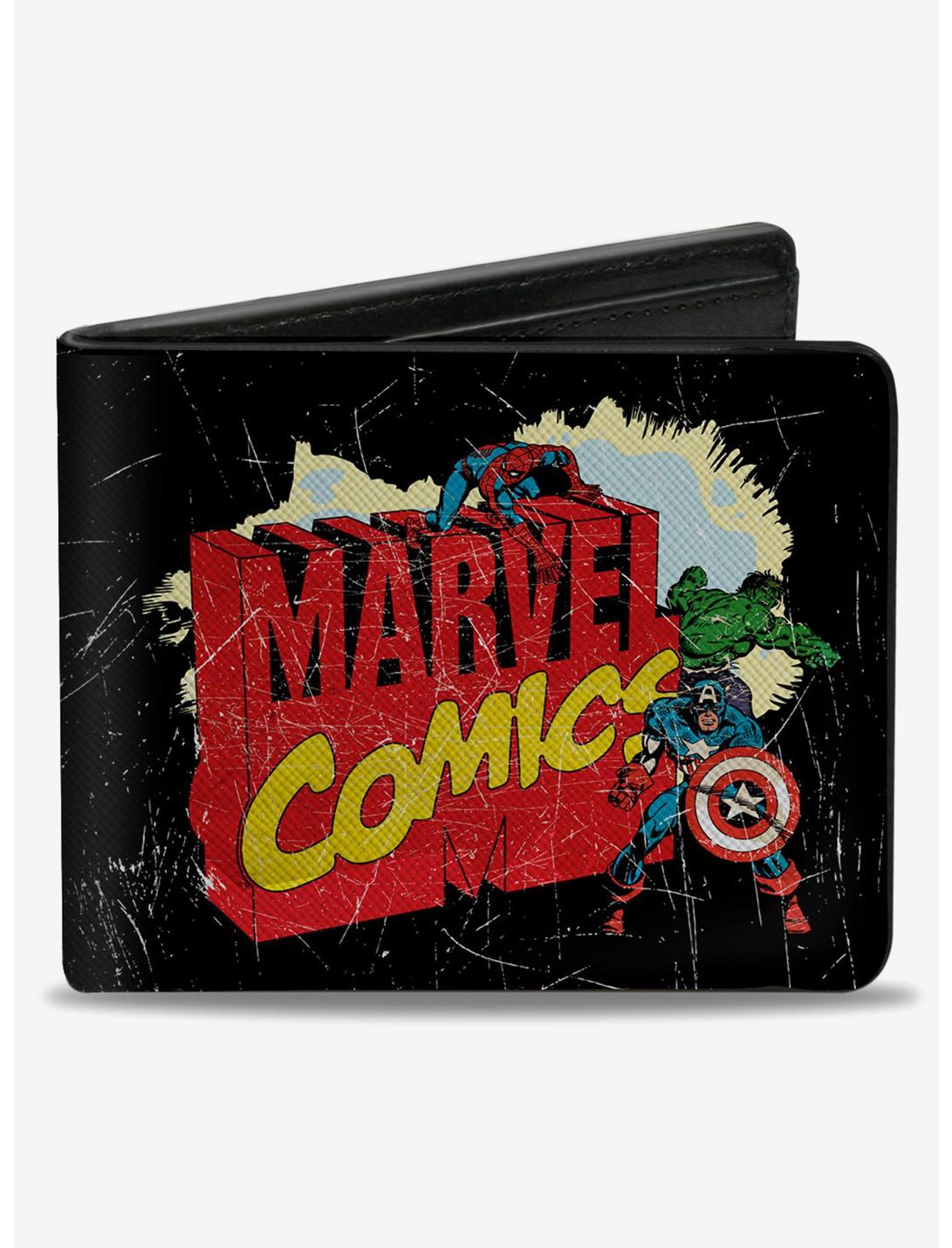 Marvel Avengers Comics Classic Title Logo With Avengers Bifold Wallet, , hi-res