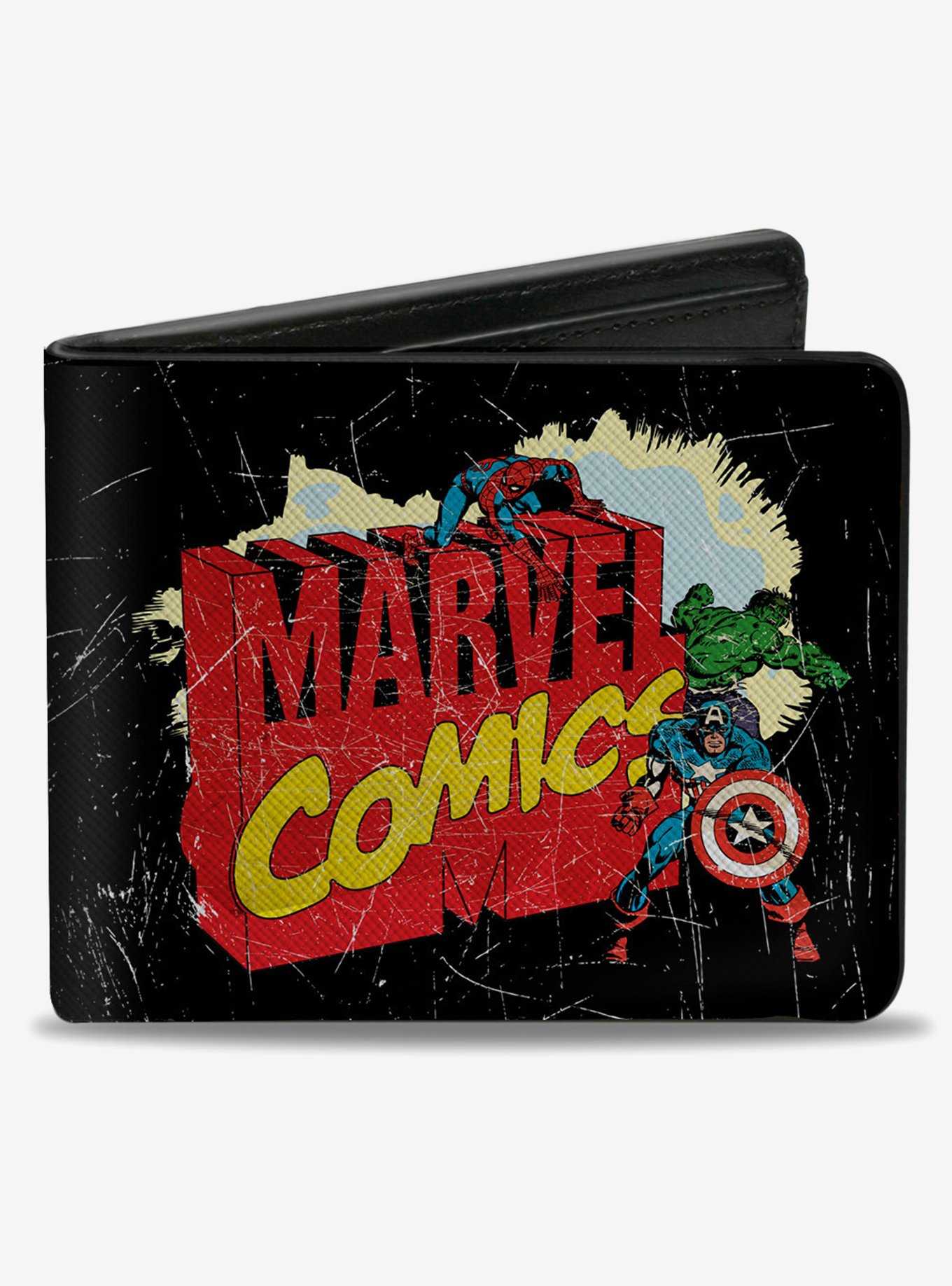Marvel Avengers Comics Classic Title Logo With Avengers Bifold Wallet, , hi-res