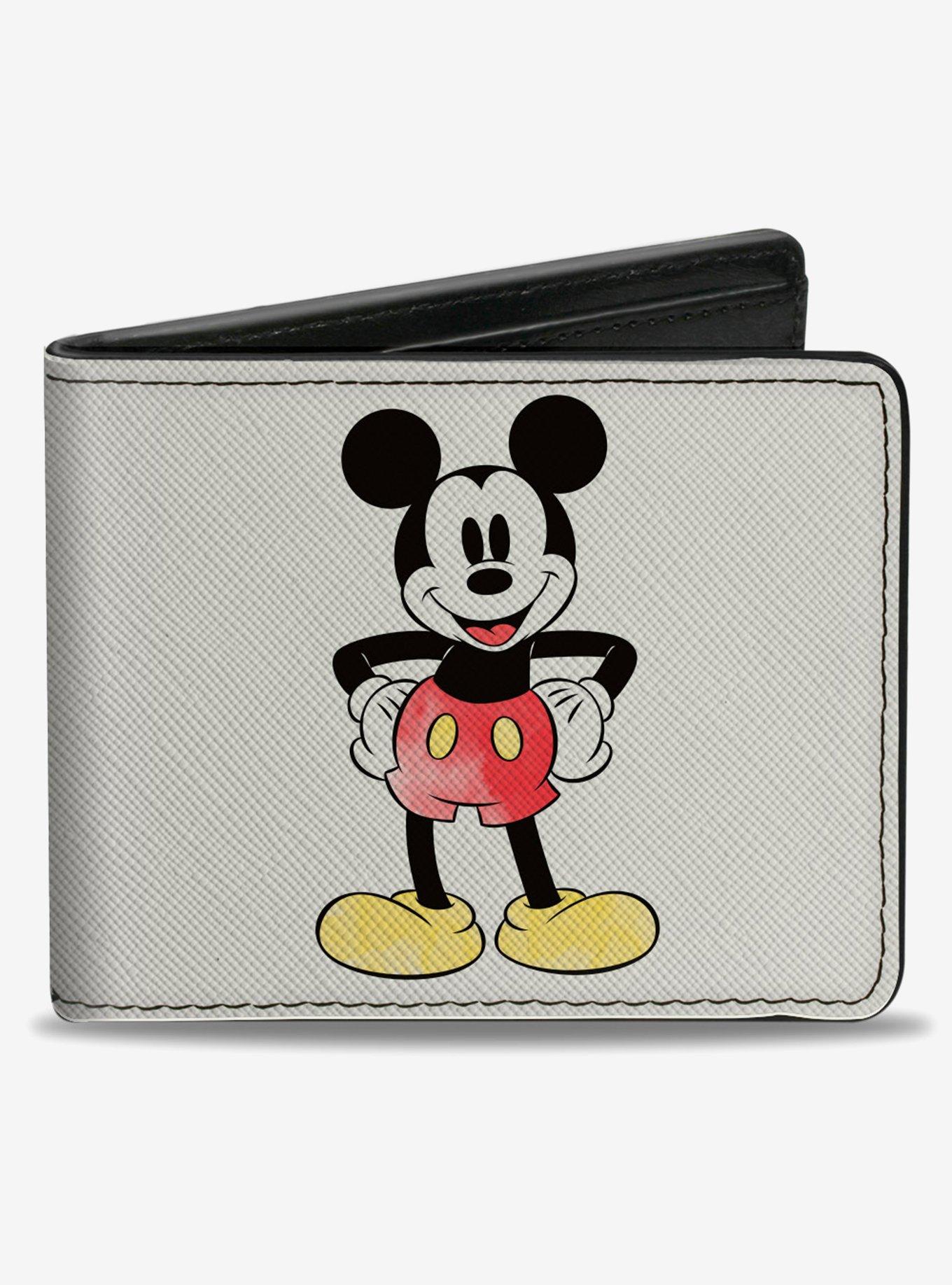 Disney Mickey Mouse Standing Pose And Script Bifold Wallet, , hi-res