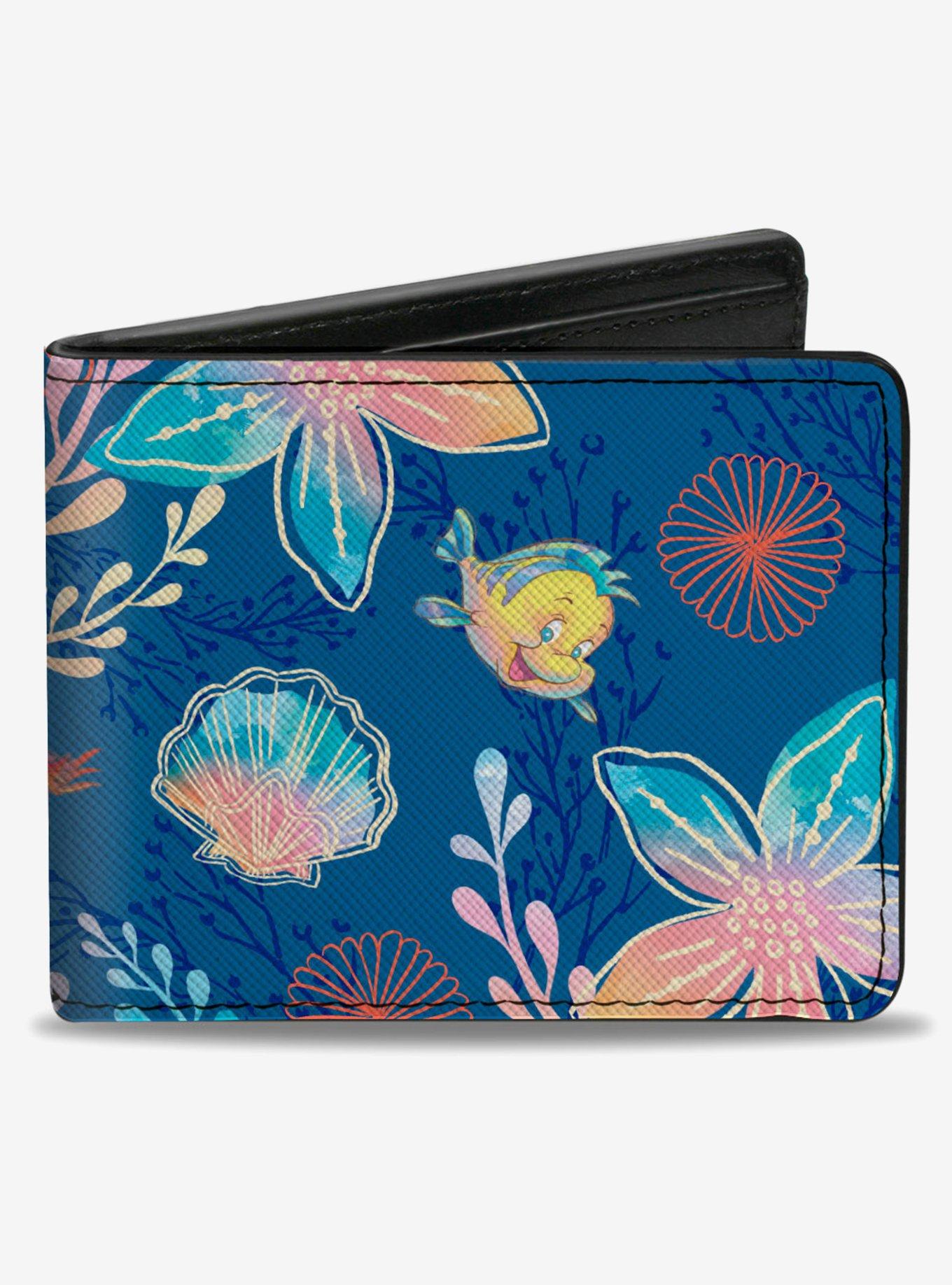 Disney The Little Mermaid Flounder And Sebastian Under The Sea Blues Bifold Wallet, , hi-res