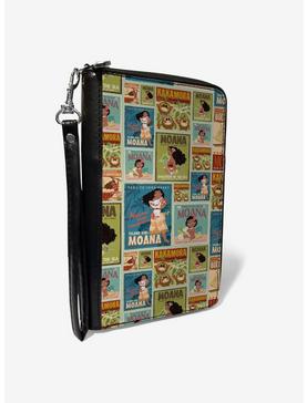 Disney Moana Character Pose Blocks Collage Zip Around Wallet, , hi-res