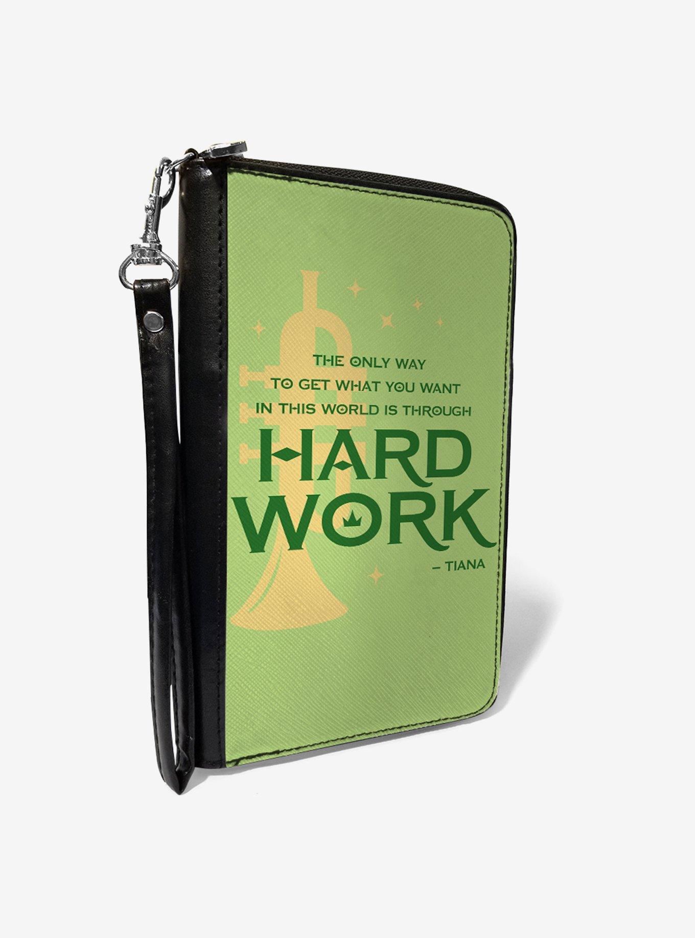 Disney The Princess And The Frog Tianas Hard Work Quote Greens Zip Around Wallet