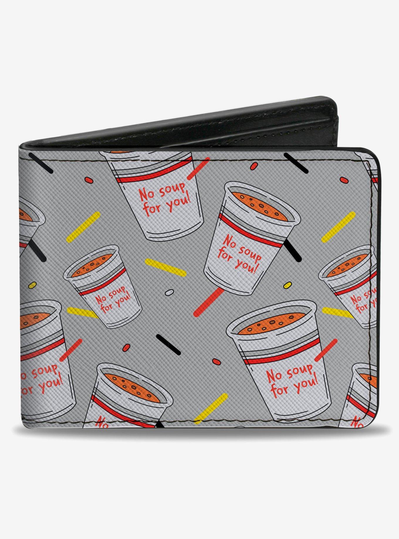 Seinfeld No Soup For You Soup Cups Scattered Bifold Wallet, , hi-res