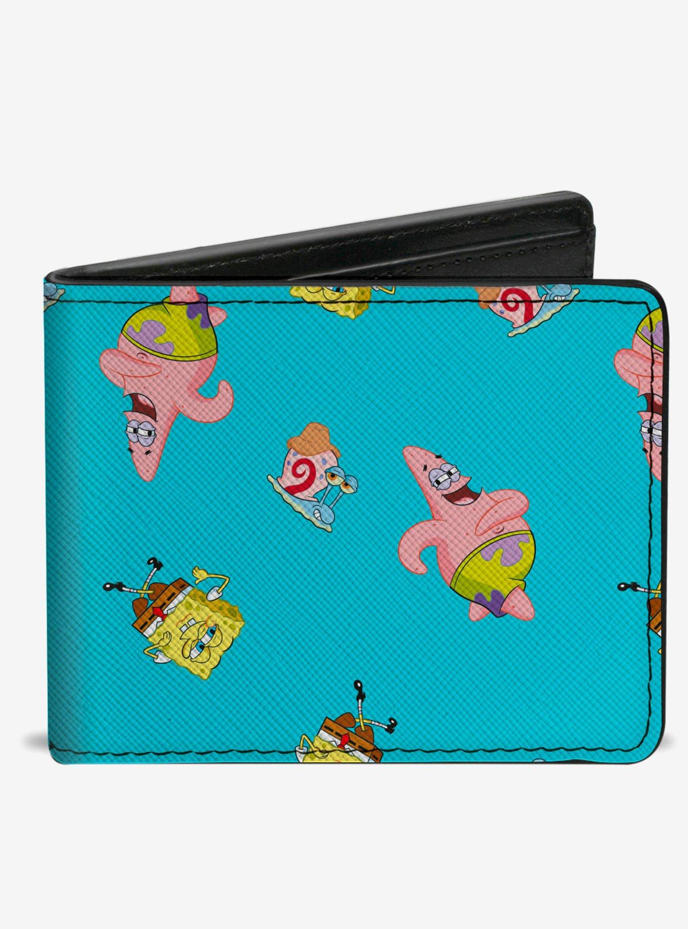 Spongebob Squarepants Patrick And Gary Poses Scattered Bifold Wallet ...