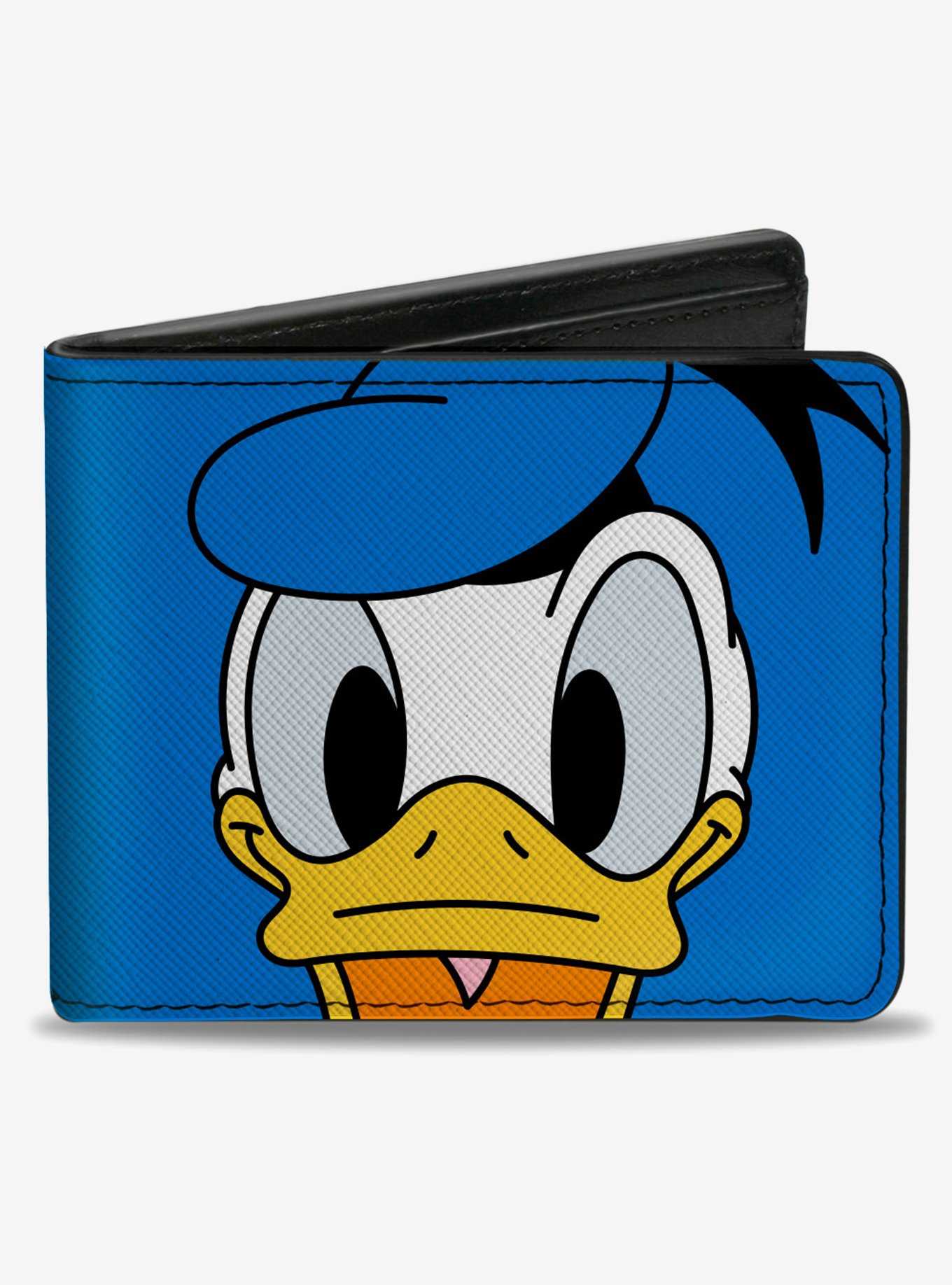 Disney Donald Duck Face Close Up And Signature Bifold Wallet, , hi-res