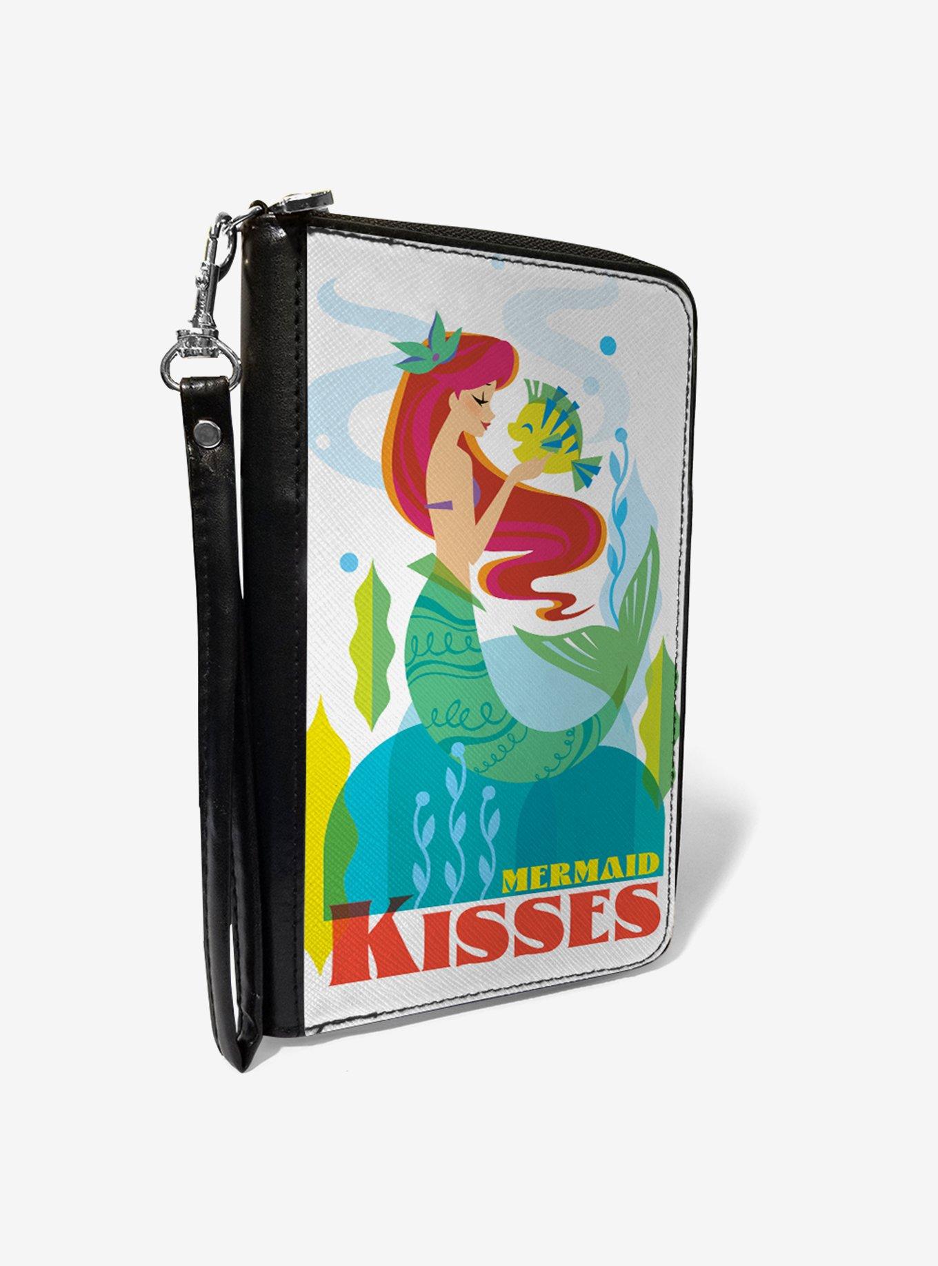 Disney The Little Mermaid Ariel And Flounder Mermaid Kisses Pose Zip Around Wallet, , hi-res