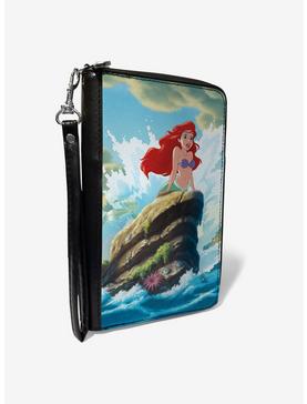 Plus Size Disney The Little Mermaid Ariel Splash Rock Pose Zip Around Wallet, , hi-res