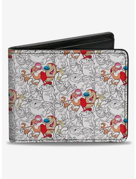 The Ren & Stimpy Show Poses Collage Outline Bifold Wallet, , hi-res