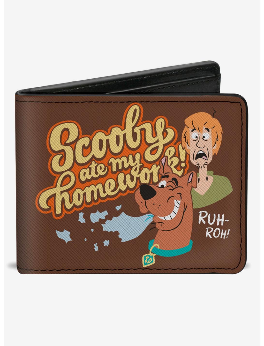 Scooby-Doo! Scooby Doo And Shaggy Scooby Ate My Homework Pose Brown Bifold Wallet, , hi-res