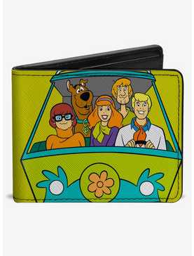 Scooby-Doo! Group Driving Mystery Machine Front Pose And Text Bifold Wallet, , hi-res