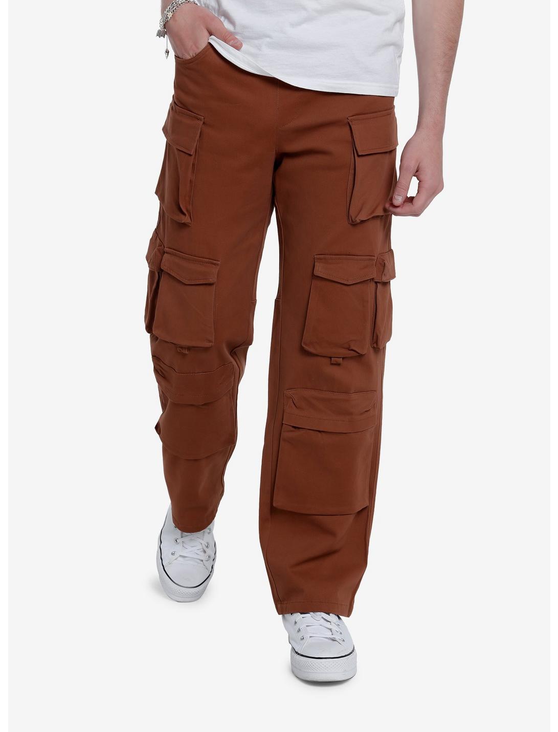 Brown Cargo Pants, BROWN, hi-res