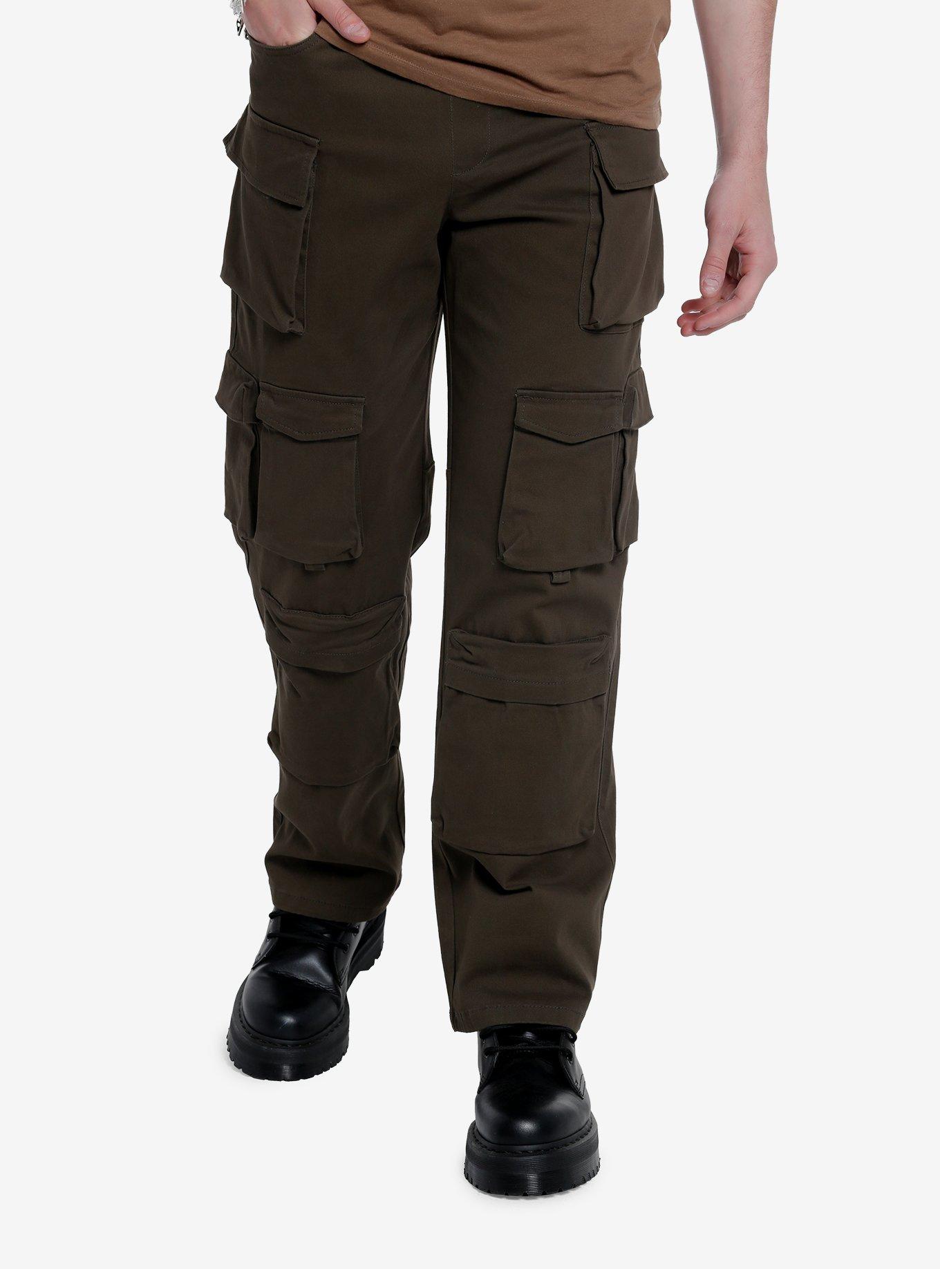 Olive Cargo Pants, GREEN, hi-res