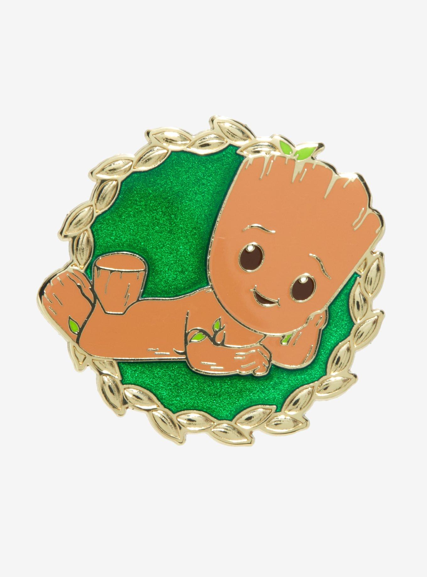 Marvel I Am Groot Leaf Frame Groot Enamel Pin - BoxLunch Exclusive, , hi-res