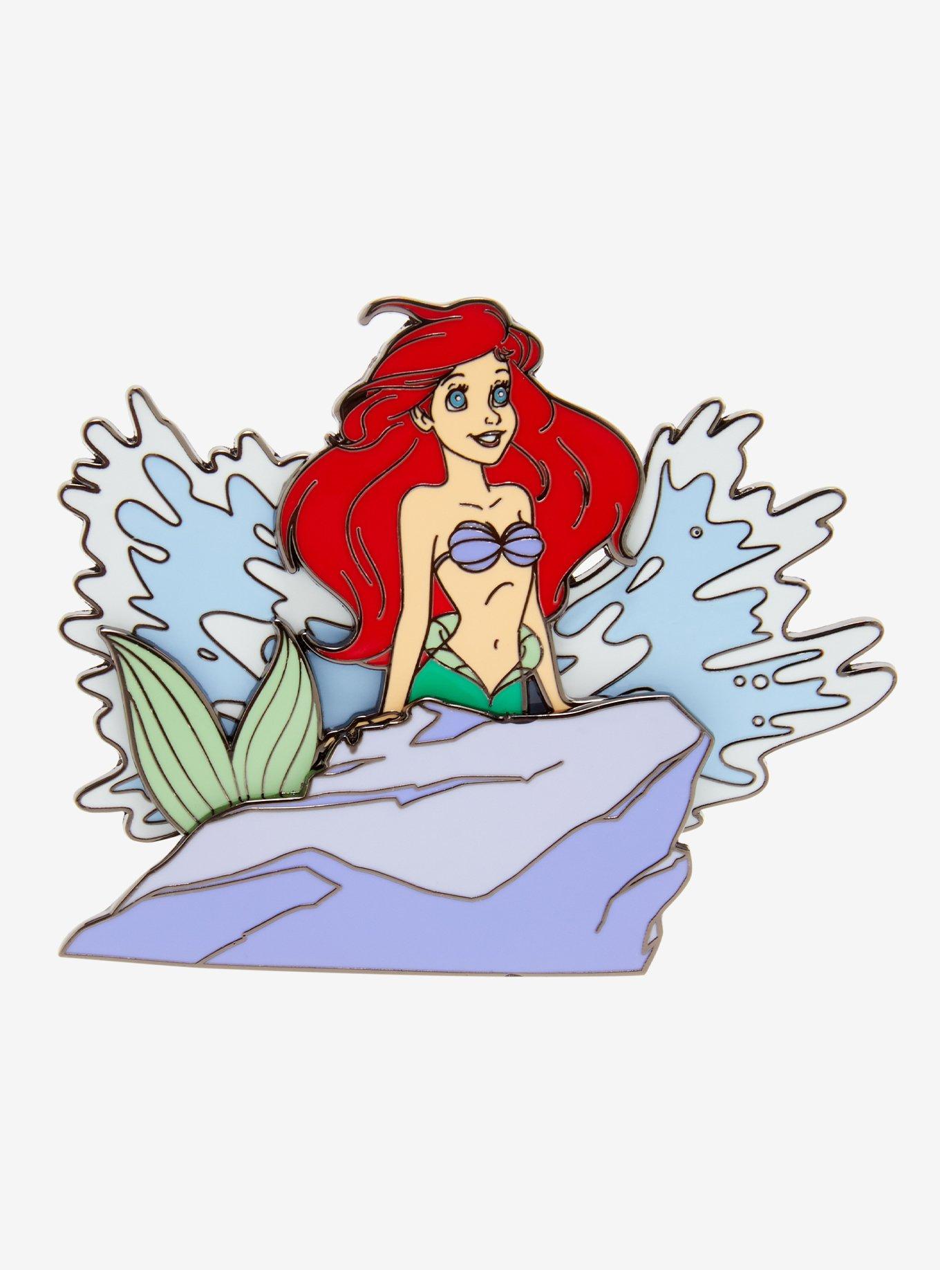 Loungefly Disney The Little Mermaid Ariel on Rock Sliding Enamel Pin - BoxLunch Exclusive, , hi-res