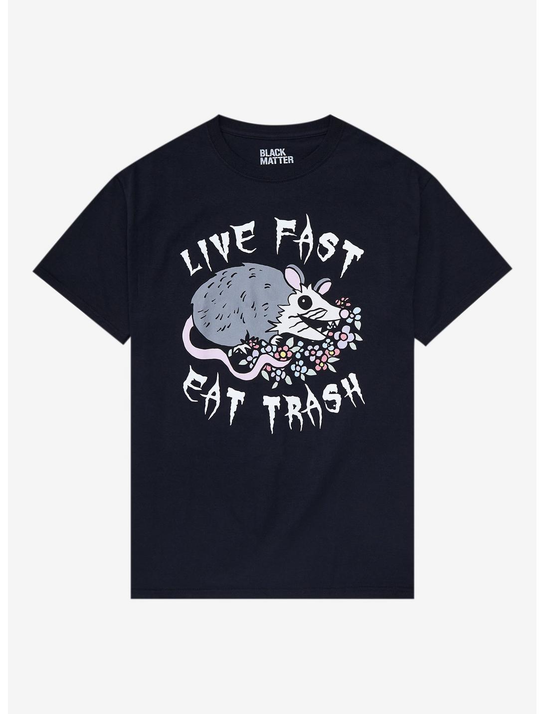 Live Fast Eat Trash Possum Boyfriend Fit Girls T-Shirt, MULTI, hi-res