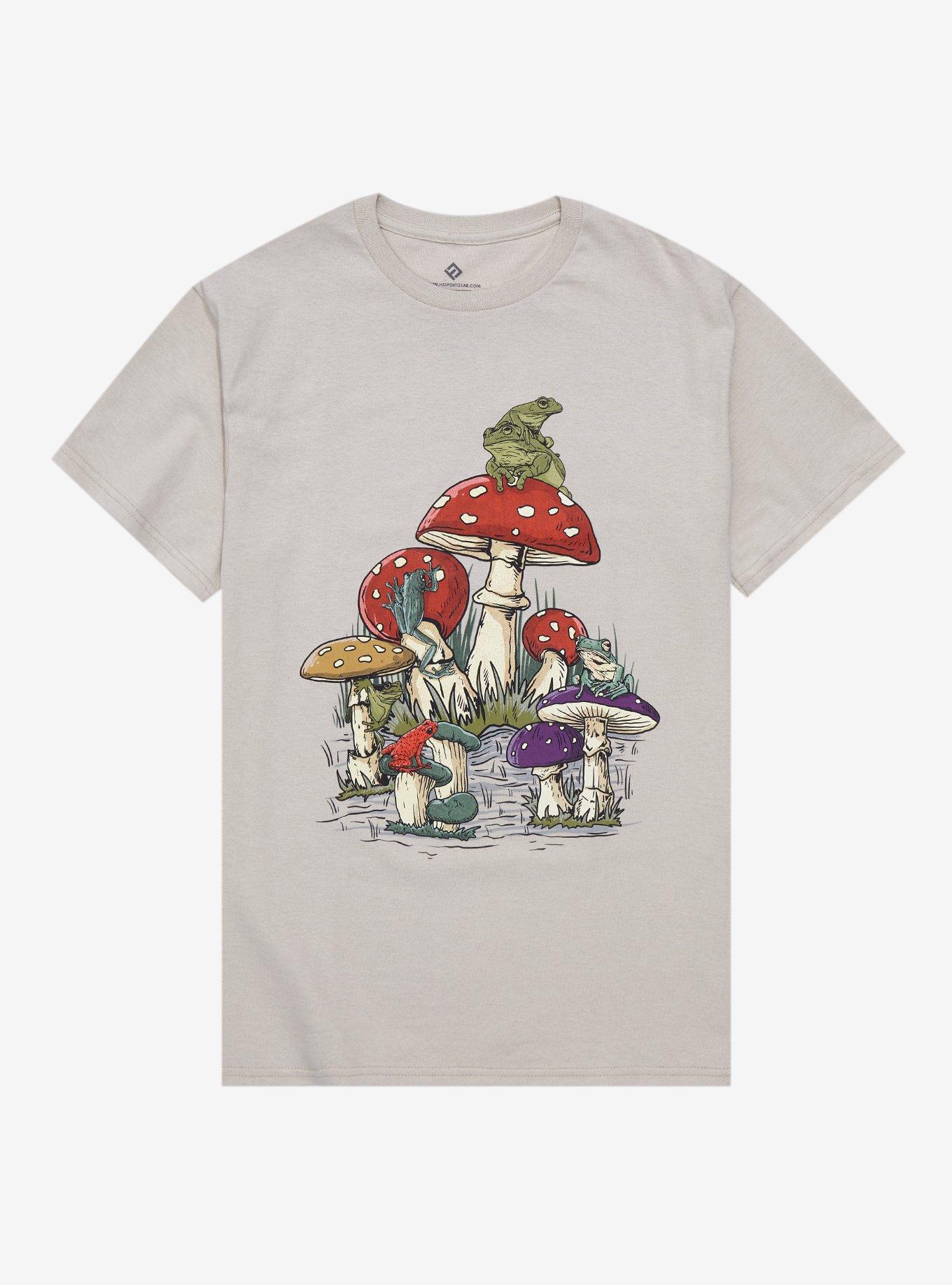 Frogs Sitting On Mushrooms T-Shirt, MULTI, hi-res