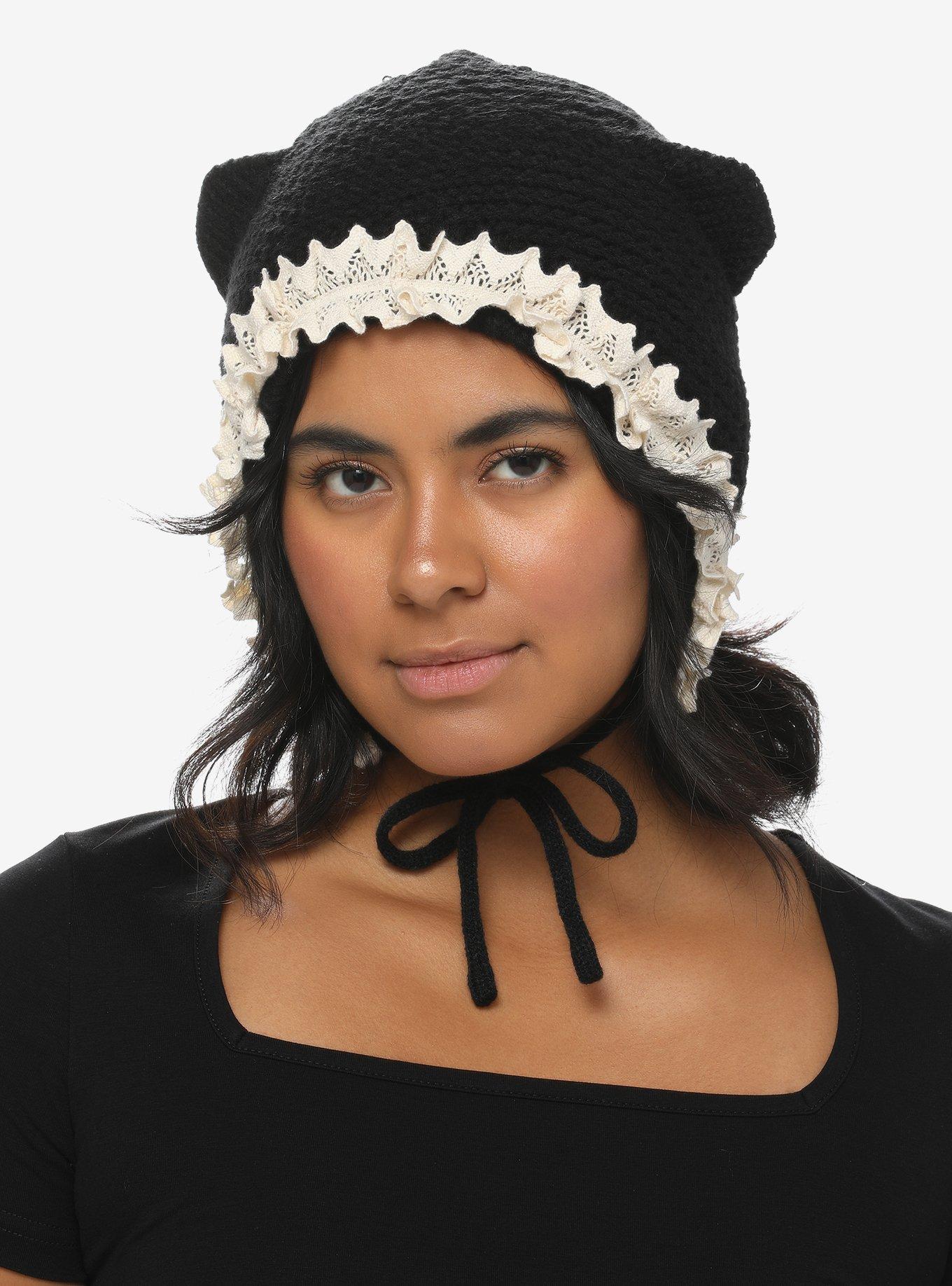 Black Lamb Knit Bonnet, , hi-res