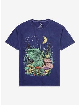 Plus Size Dragon Fairy Navy Wash Boyfriend Fit Girls T-Shirt, , hi-res