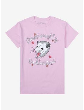 Possum Exhausted Boyfriend Fit Girls T-Shirt, , hi-res